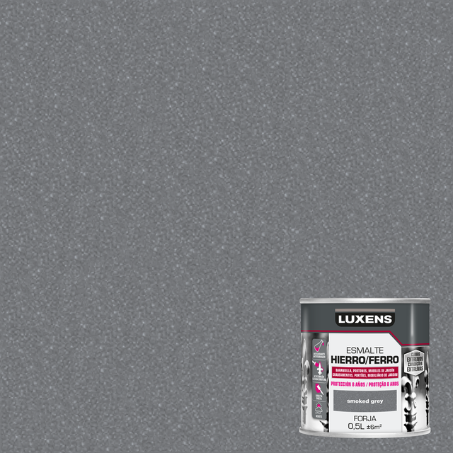 Esmalte Luxens antioxidante forja 8anos 0.50l smoke grey