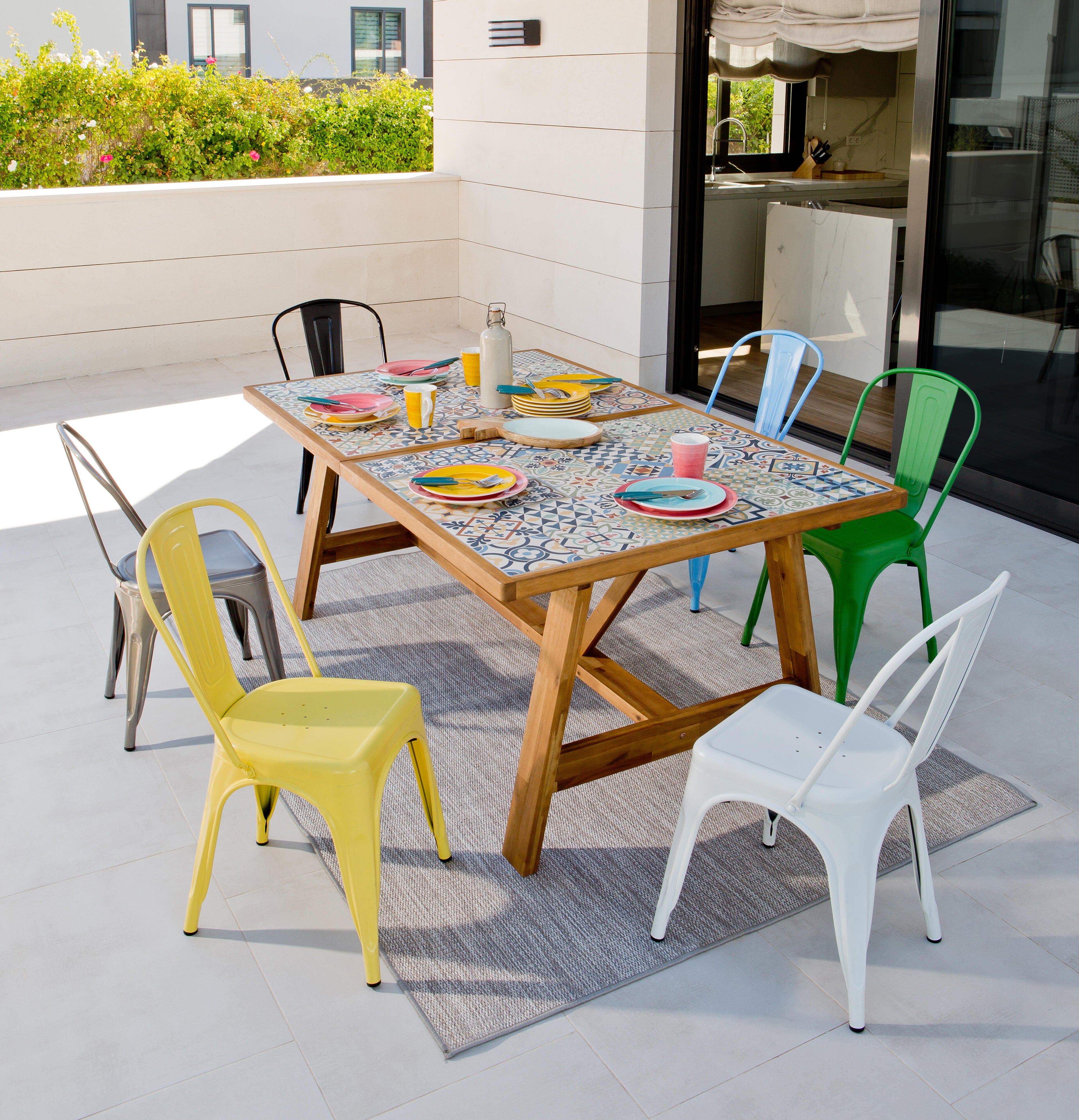 Silla de exterior de metal NATERIAL Soho amarillo - 4