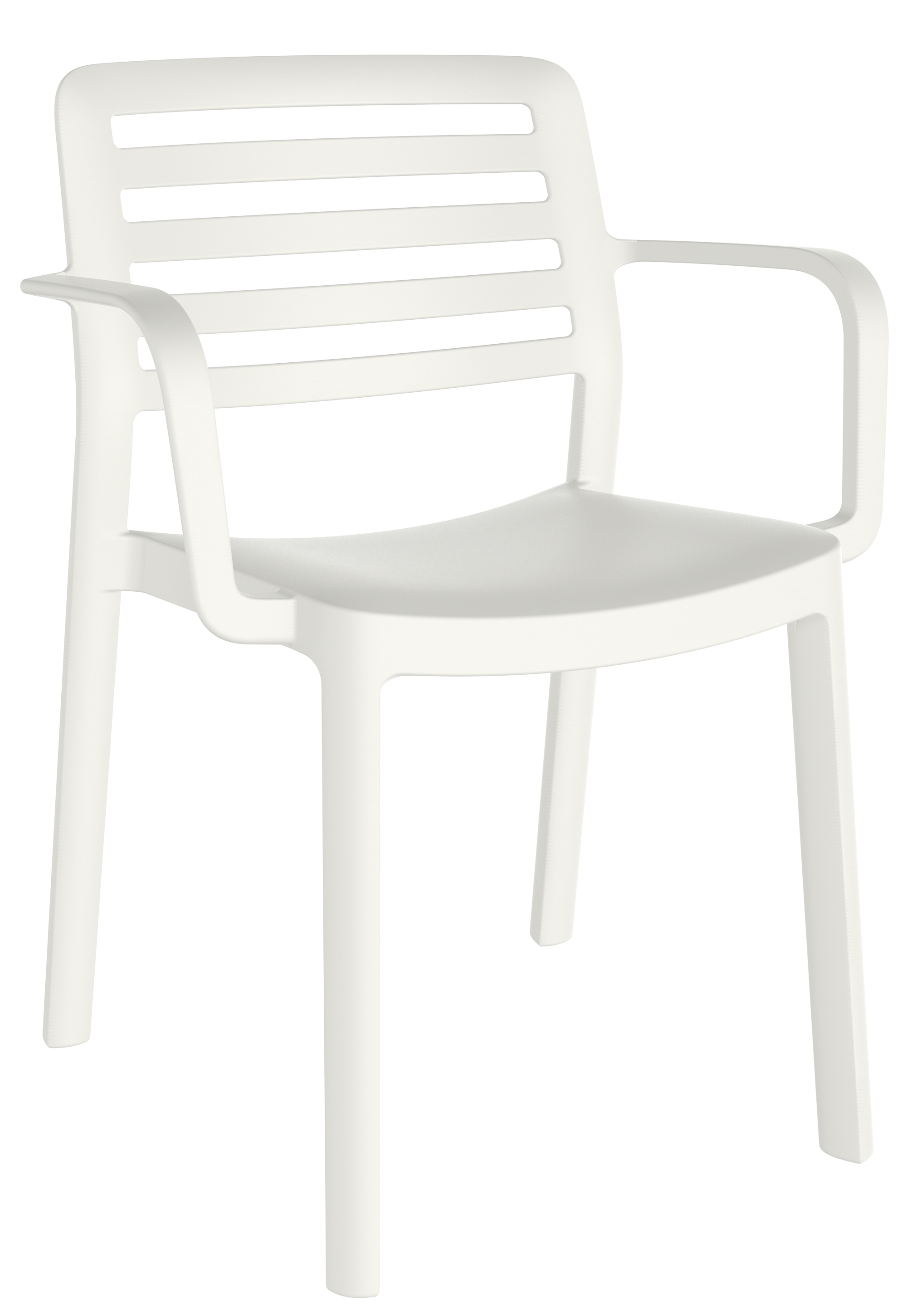 Silla de jardín de exterior de resina con brazos wind blanco