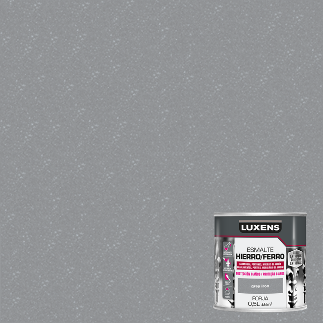 Esmalte LUXENS antioxidante forja 8anos 0.50l grey iron