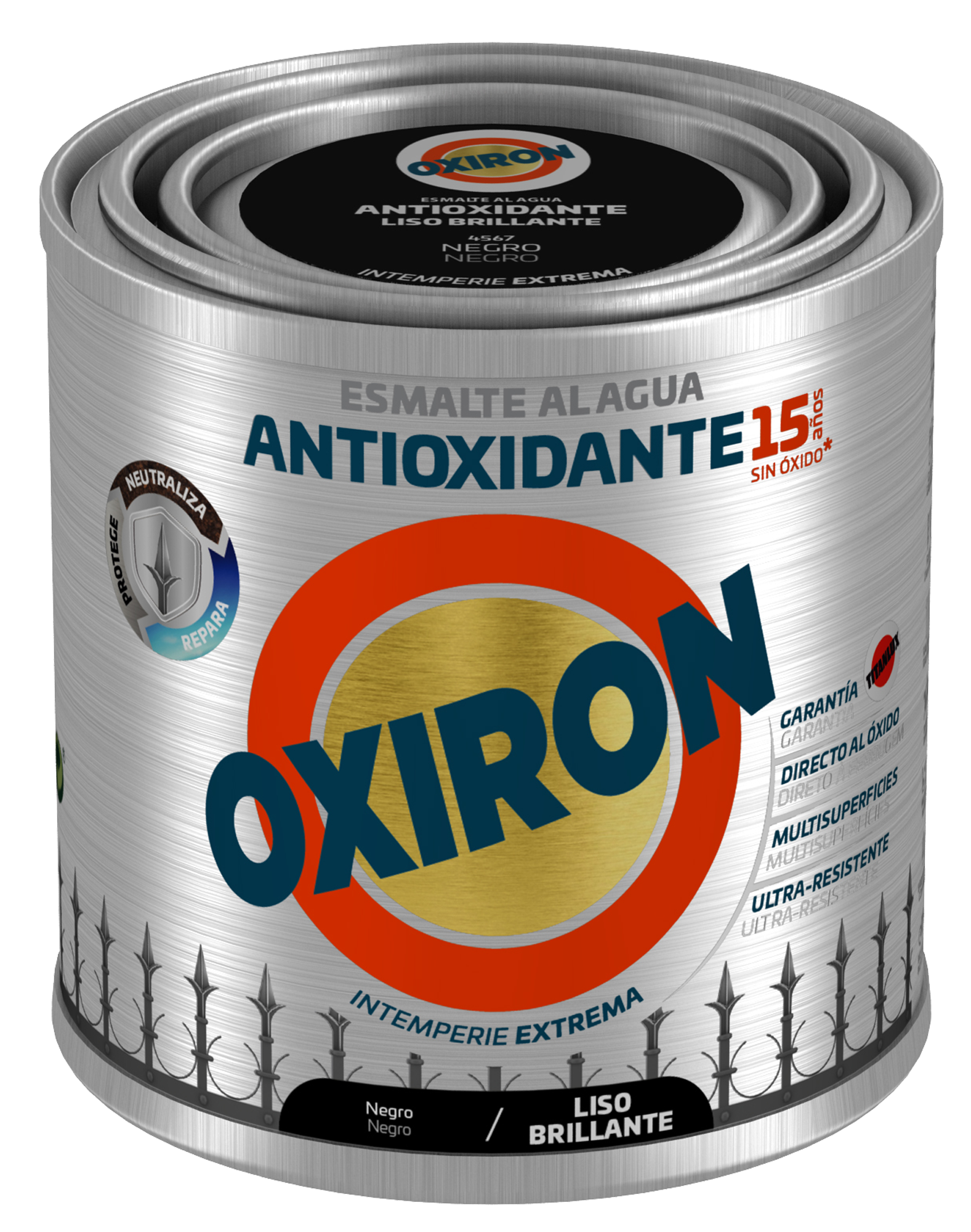 Esmalte anti ferrugem ÁGUA BRILHANTE PRETO OXIRON 0.25L - 3