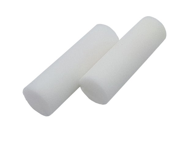 Recambio de mini rodillo para pintar por decorar NESPOLI de 100 mm de anchura, 16 mm de diámetro, sin pelo. 2 unidades.