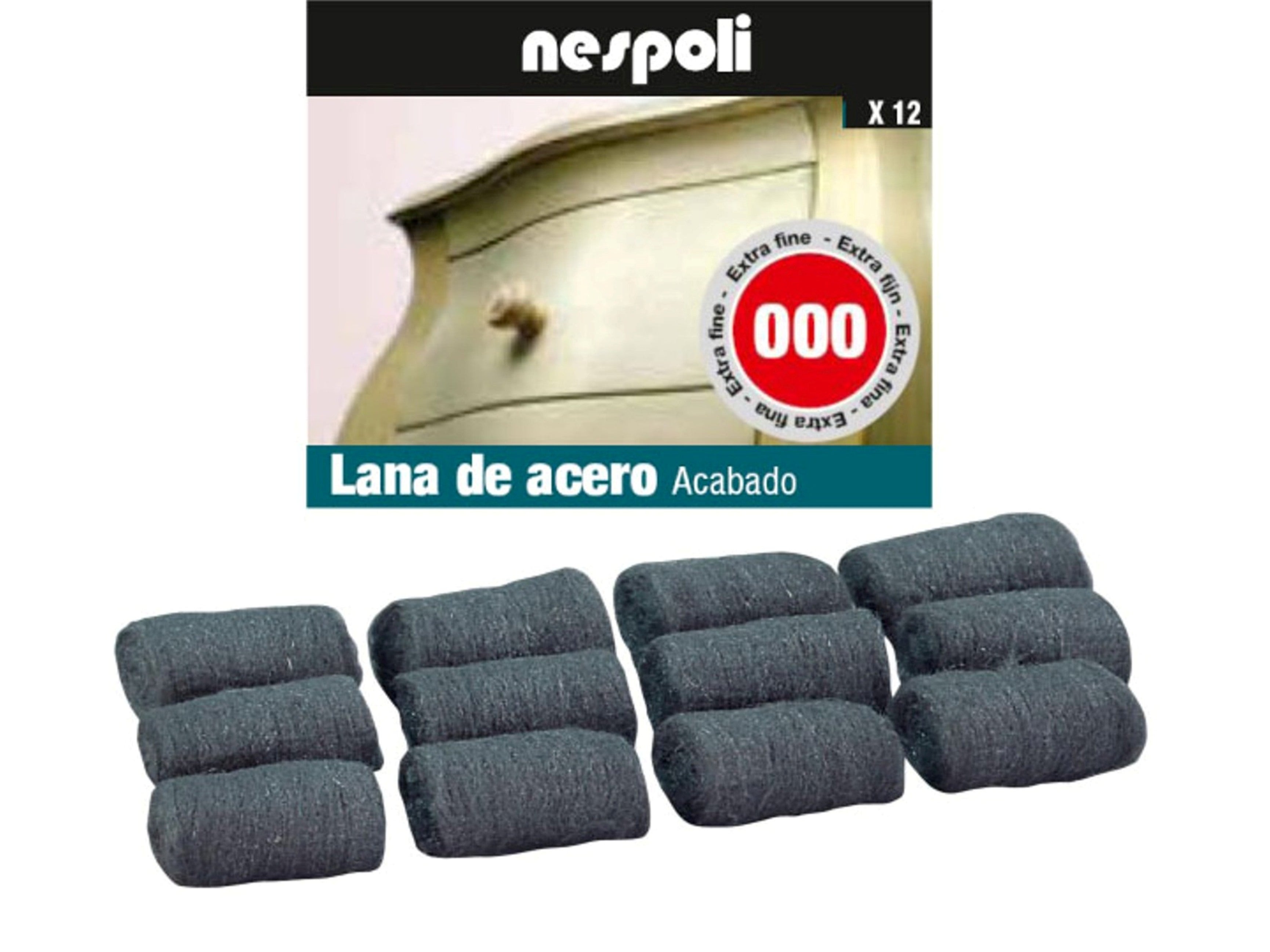 Lana de acero para abrillantar nº000 12 unidades - 3