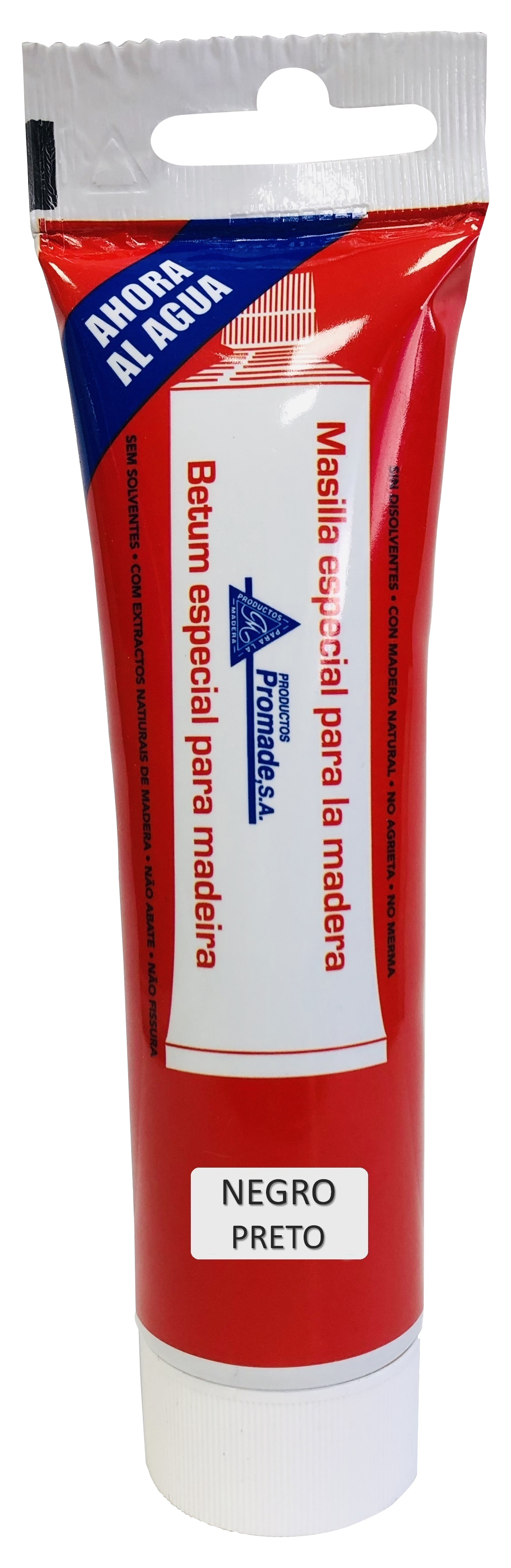 Masilla madera al agua promade 120 gr negro