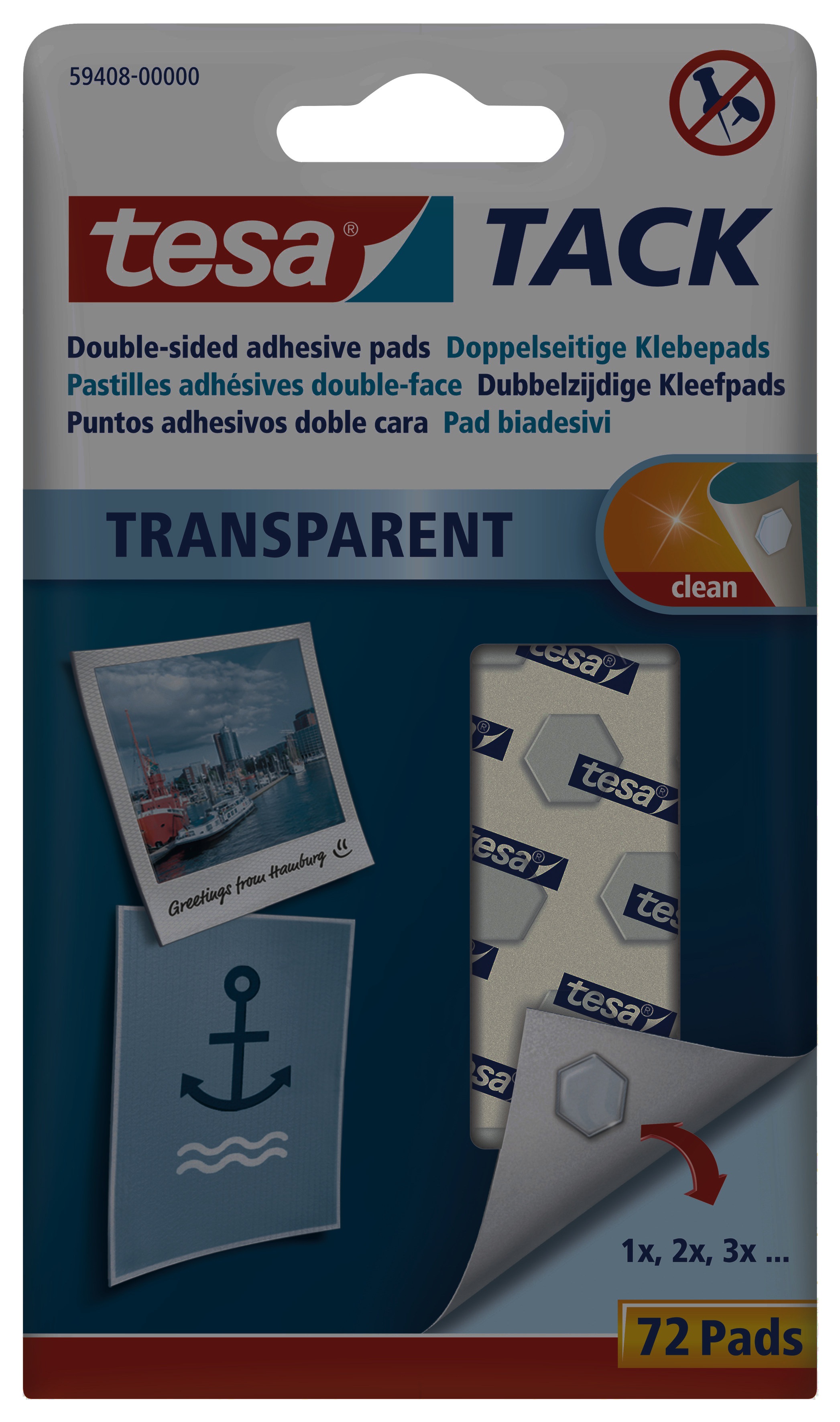 Tira adesiva TESA REUTILIZÁVEL TRANSPARENTE - 4