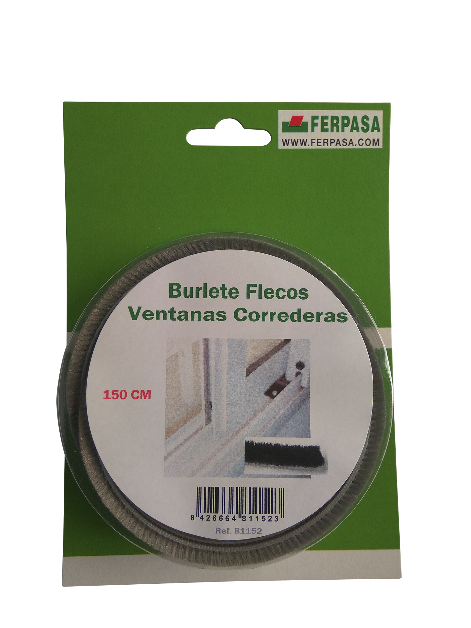 Burlete de ventana negro 1.5 m - 2