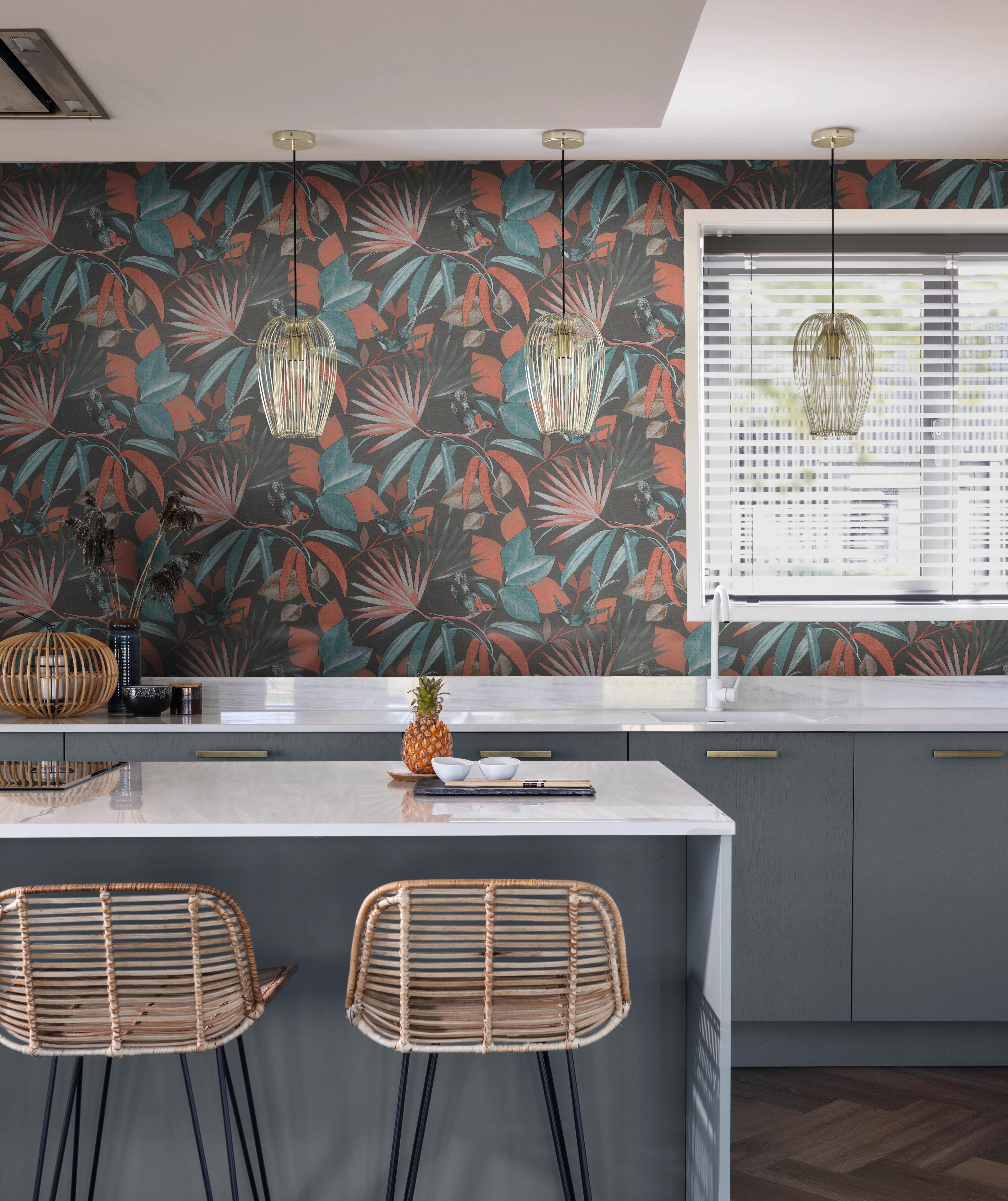 Papel pintado vinilo aplicación cola en pared naturaleza sigapure 291468 multicolor rasch 53cmx10.05m