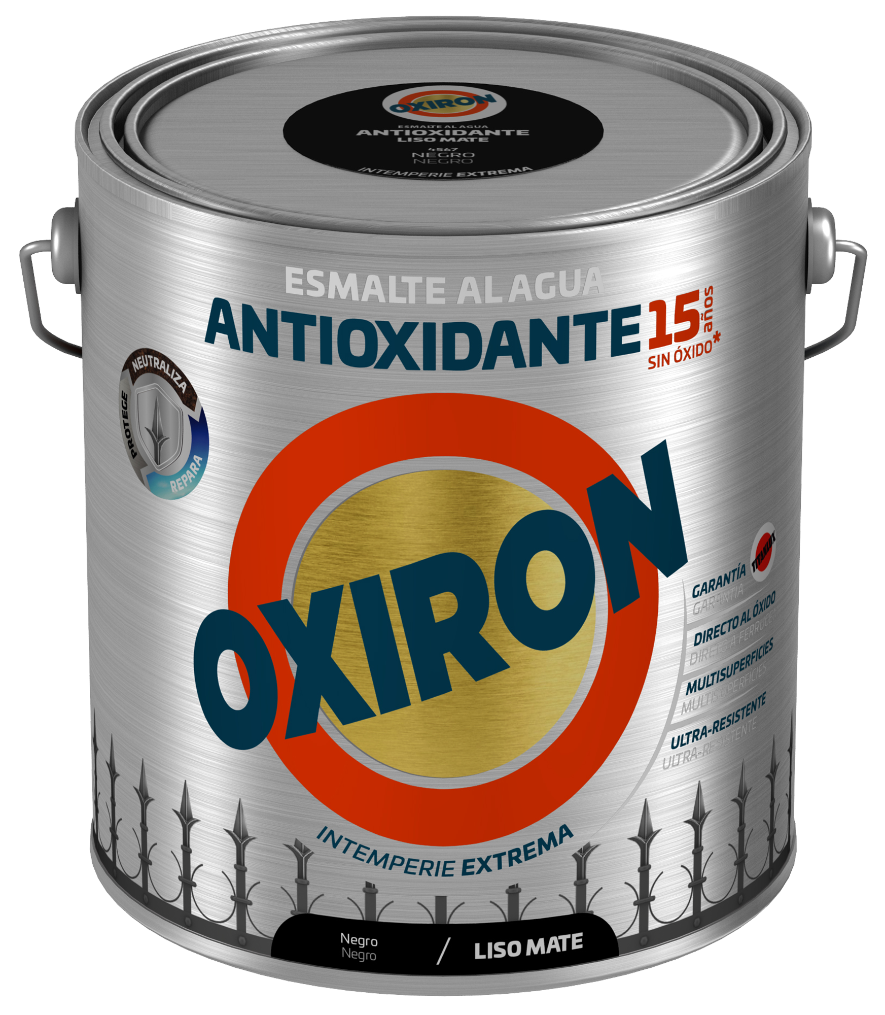 Esmalte anti ferrugem ÁGUA MATE PRETO OXIRON 2.5L - 3