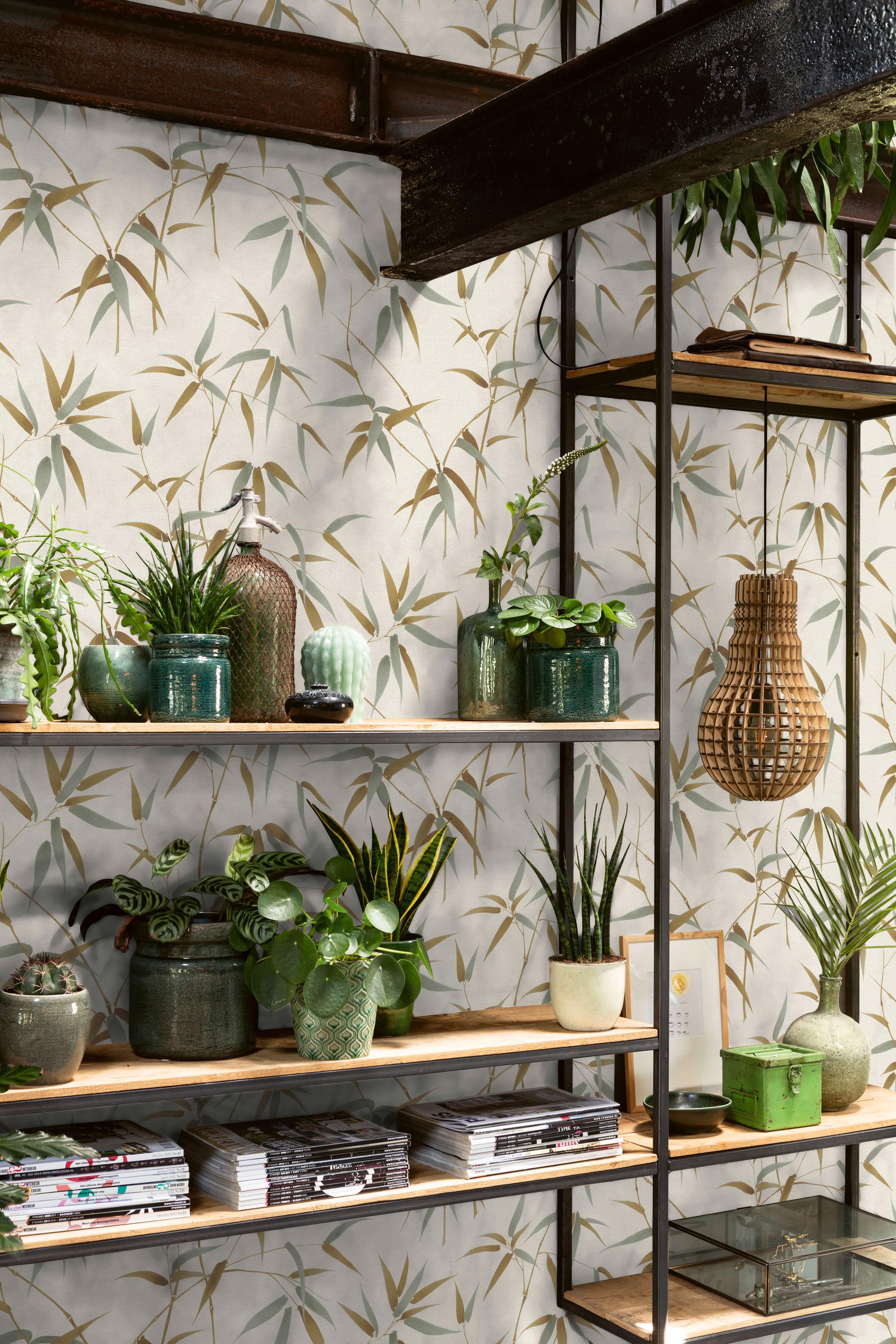 Papel pintado vinilo aplicación cola en pared naturaleza sigapure 291406 multicolor rasch 53cmx10.05m lavable