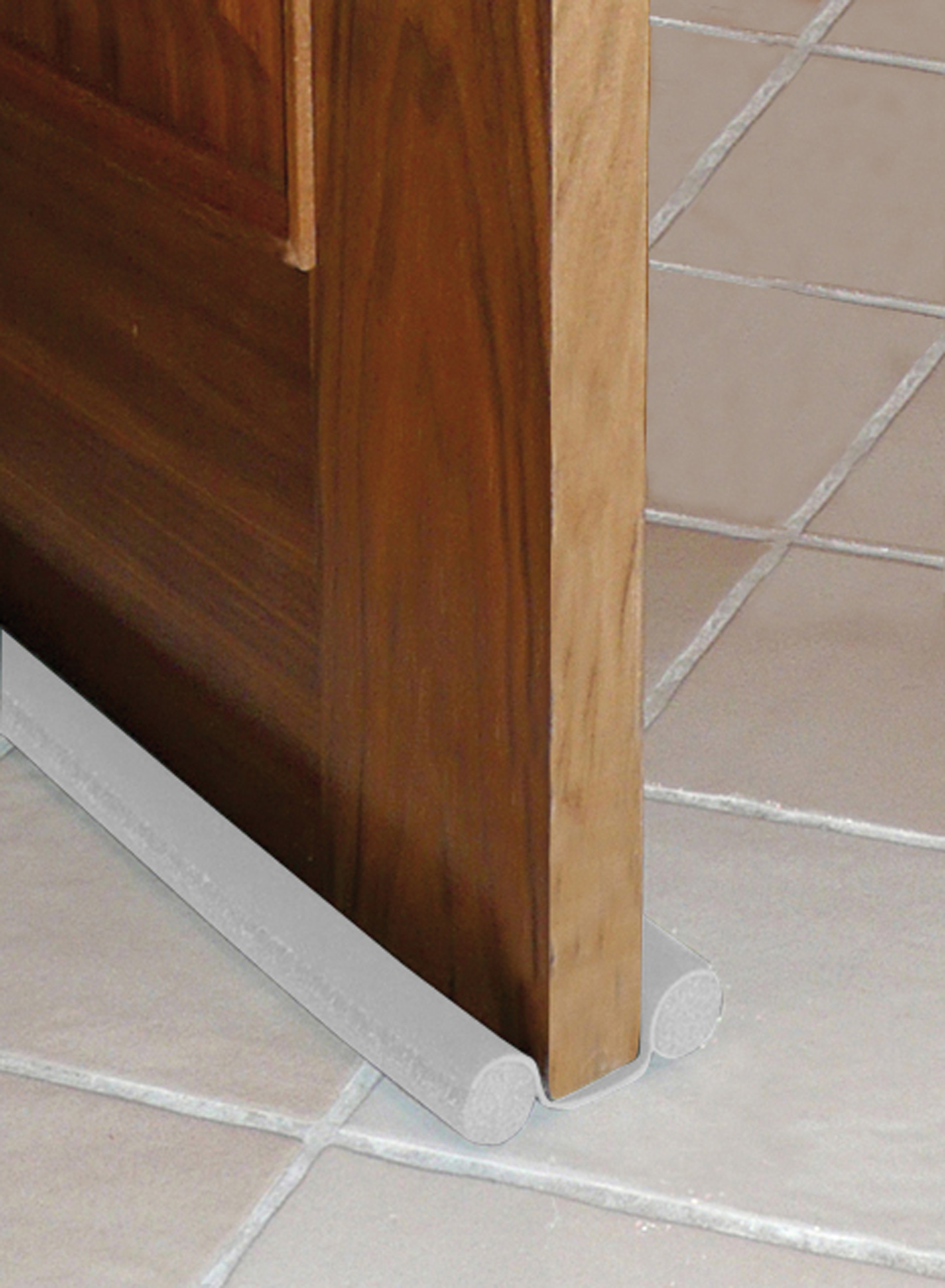 Burlete de puerta interior BURCASA doble rollo en color blanco, 105 mm de espesor x 3 cm de altura x 95 cm de longitud. Perfil junta plano. Recortable. Tipo de instalación deslizar. - 3