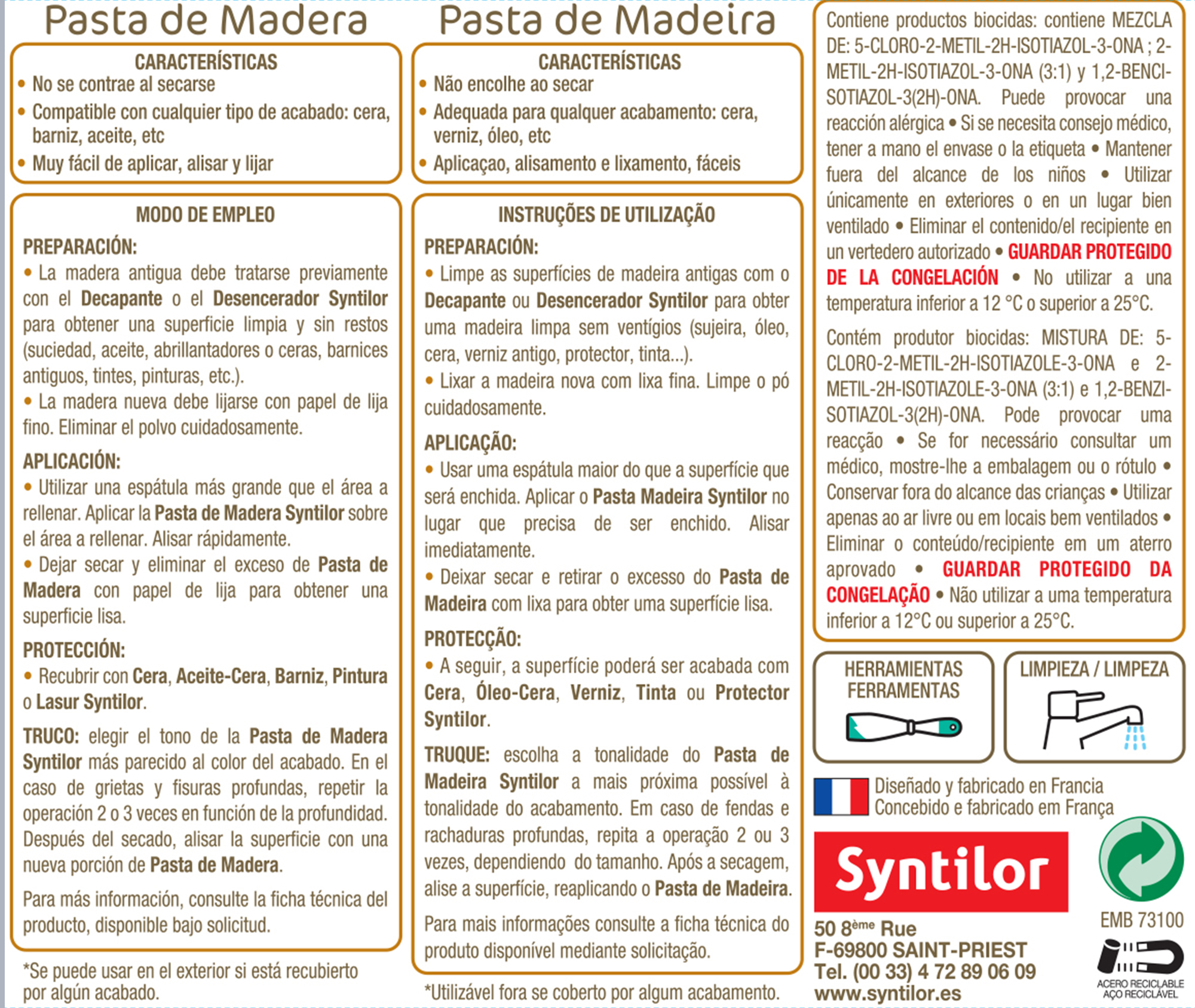 Pasta para madera SYNTILOR 250 gr natural - 4