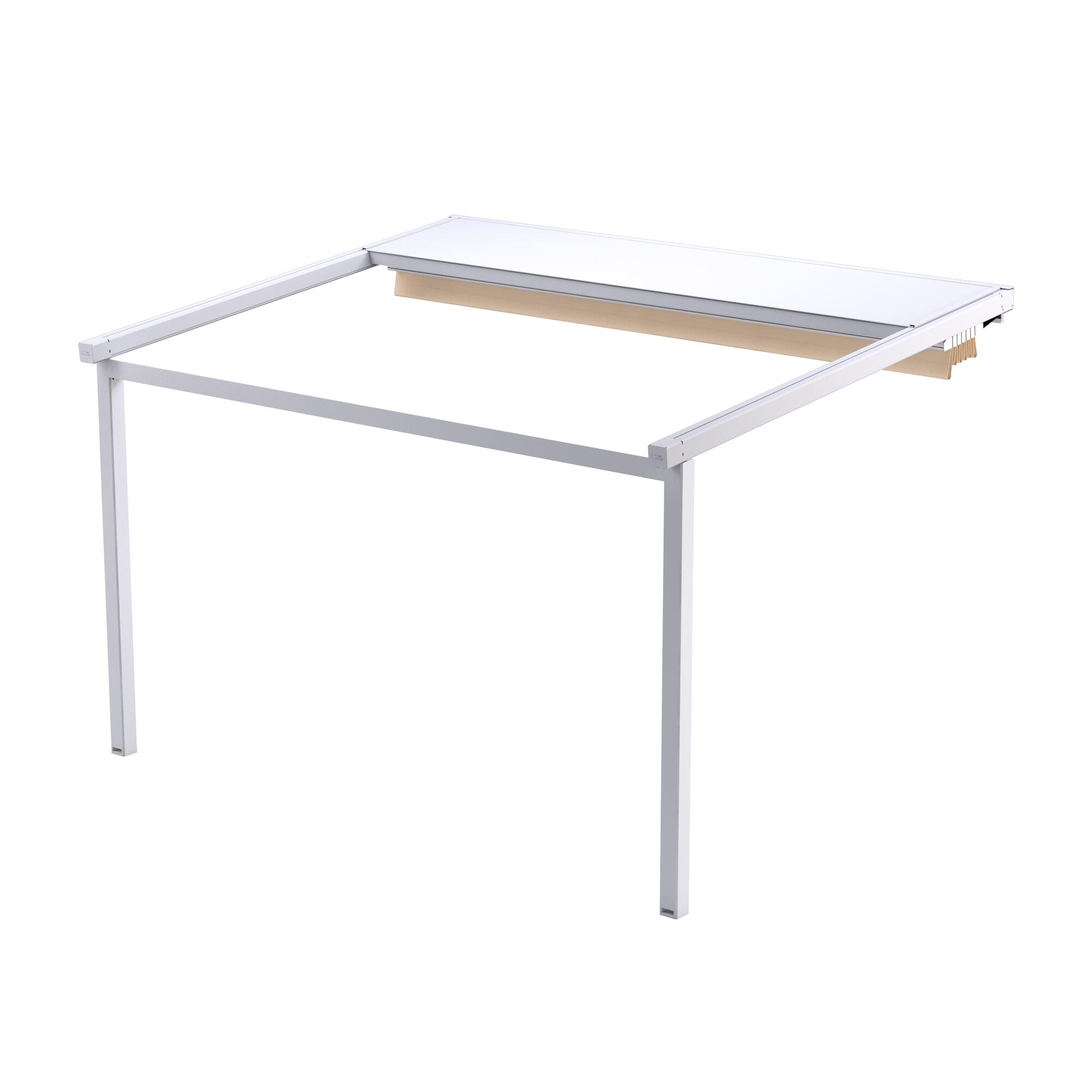 Pérgola tensada marsella 4x3 m blanca lona crema