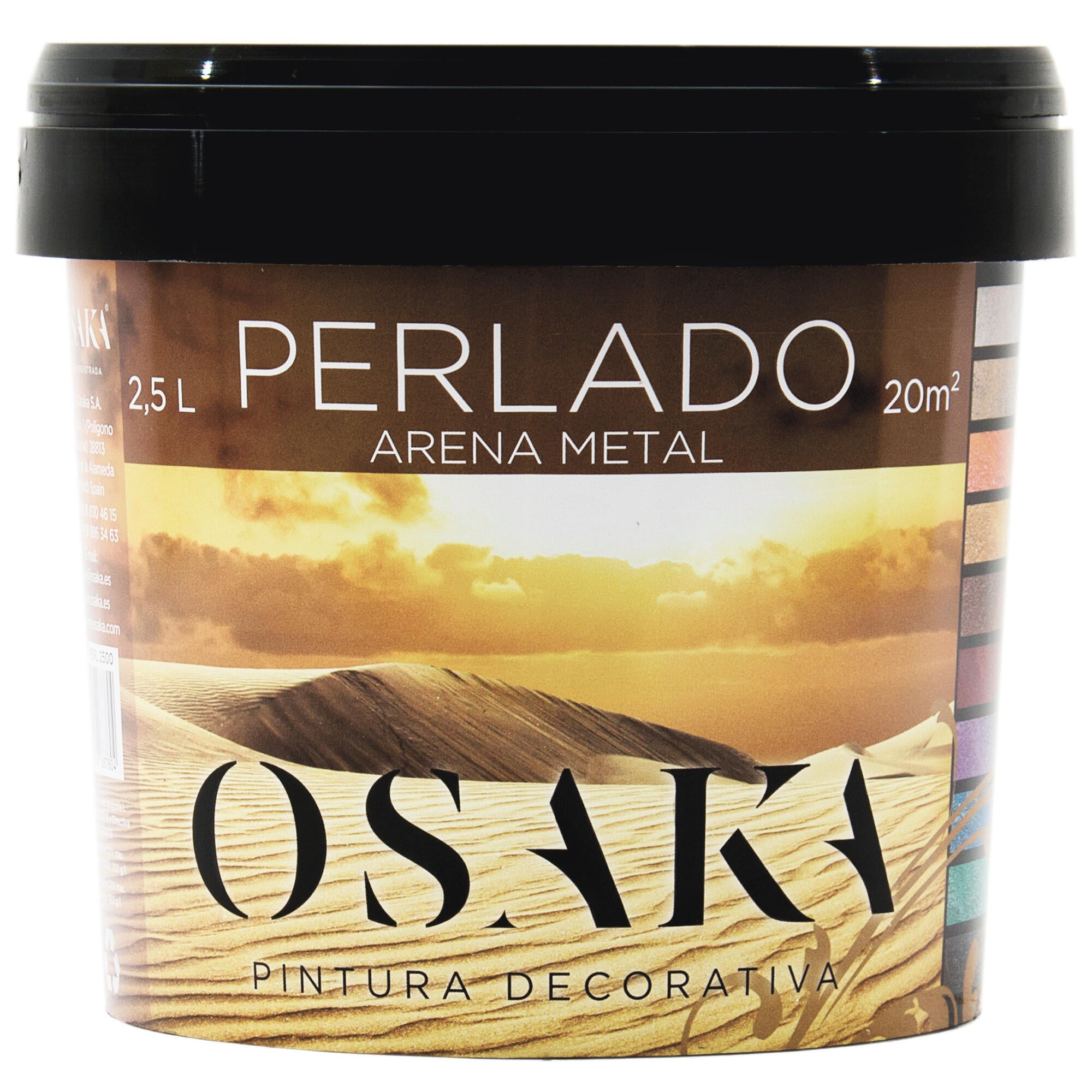 Pintura decorativa con efectos arena metalizada Perla OSAKA color crema 2.5 litros - 2
