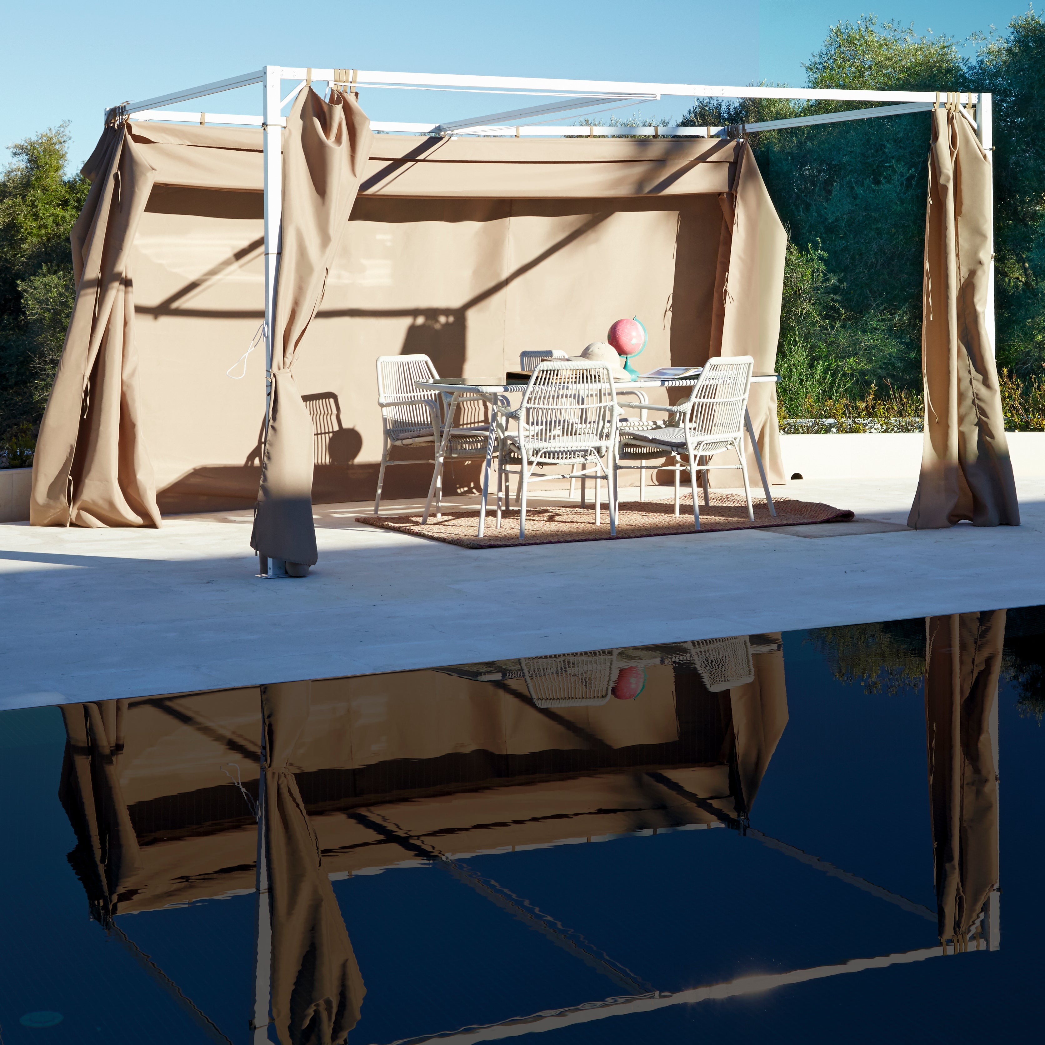 Set de 4 cortinas para pérgola Bahamas de poliéster 393x293 cm - 3