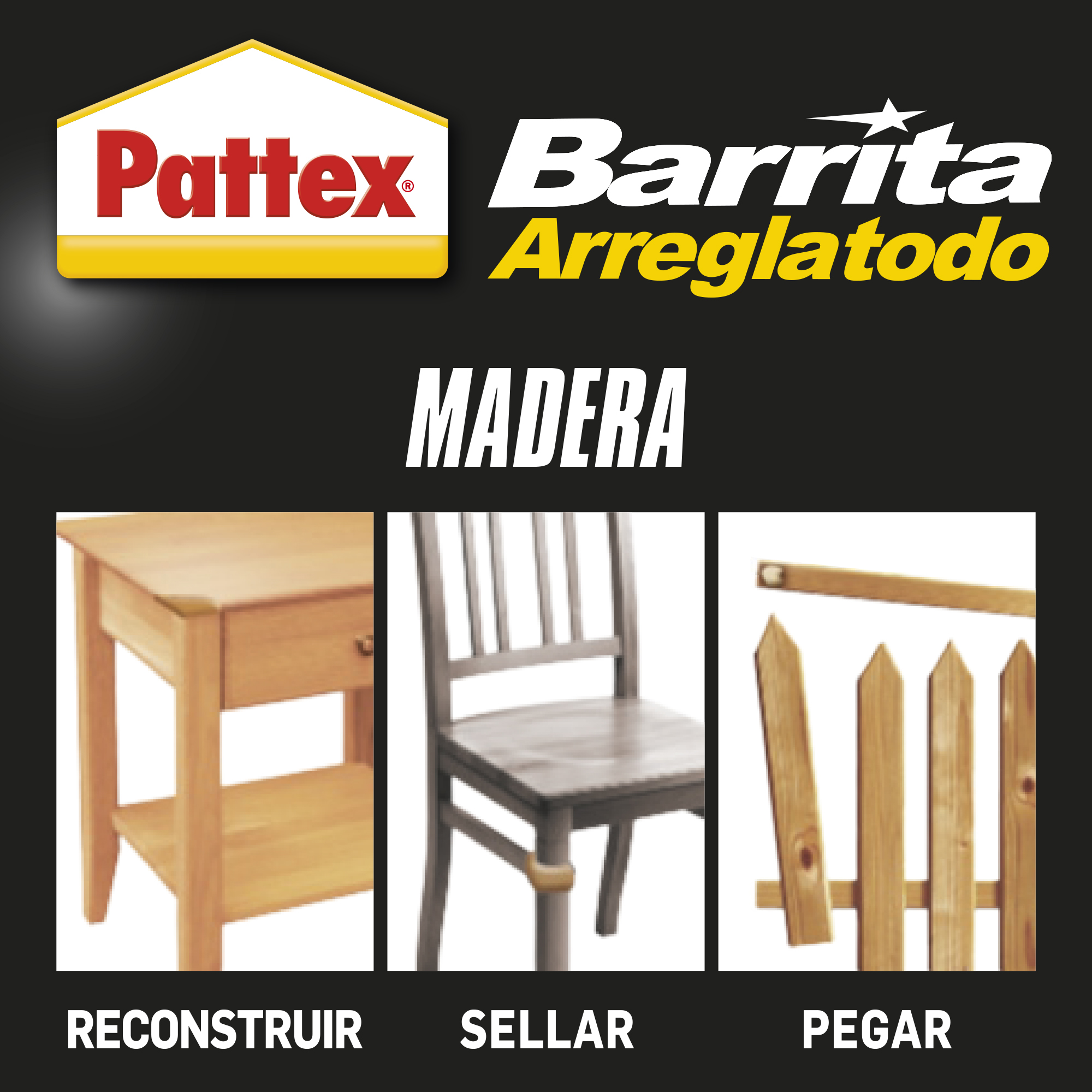 Masilla de reconstrucción PATTEX Arreglatodo 48 gr para madera bi componente para mezclar. Para pegar y reparar un material roto. - 10