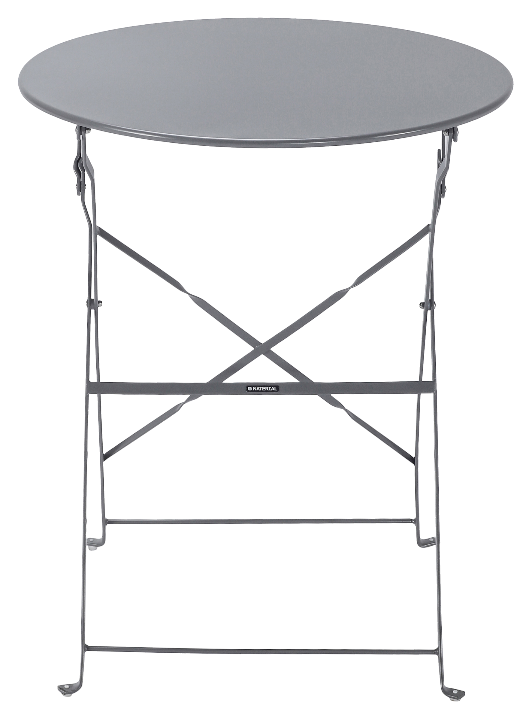 Tavolo da pranzo per giardino pieghevole Flora NATERIAL struttura e superficie in acciaio grigio per 2 persone 60x60cm - 7