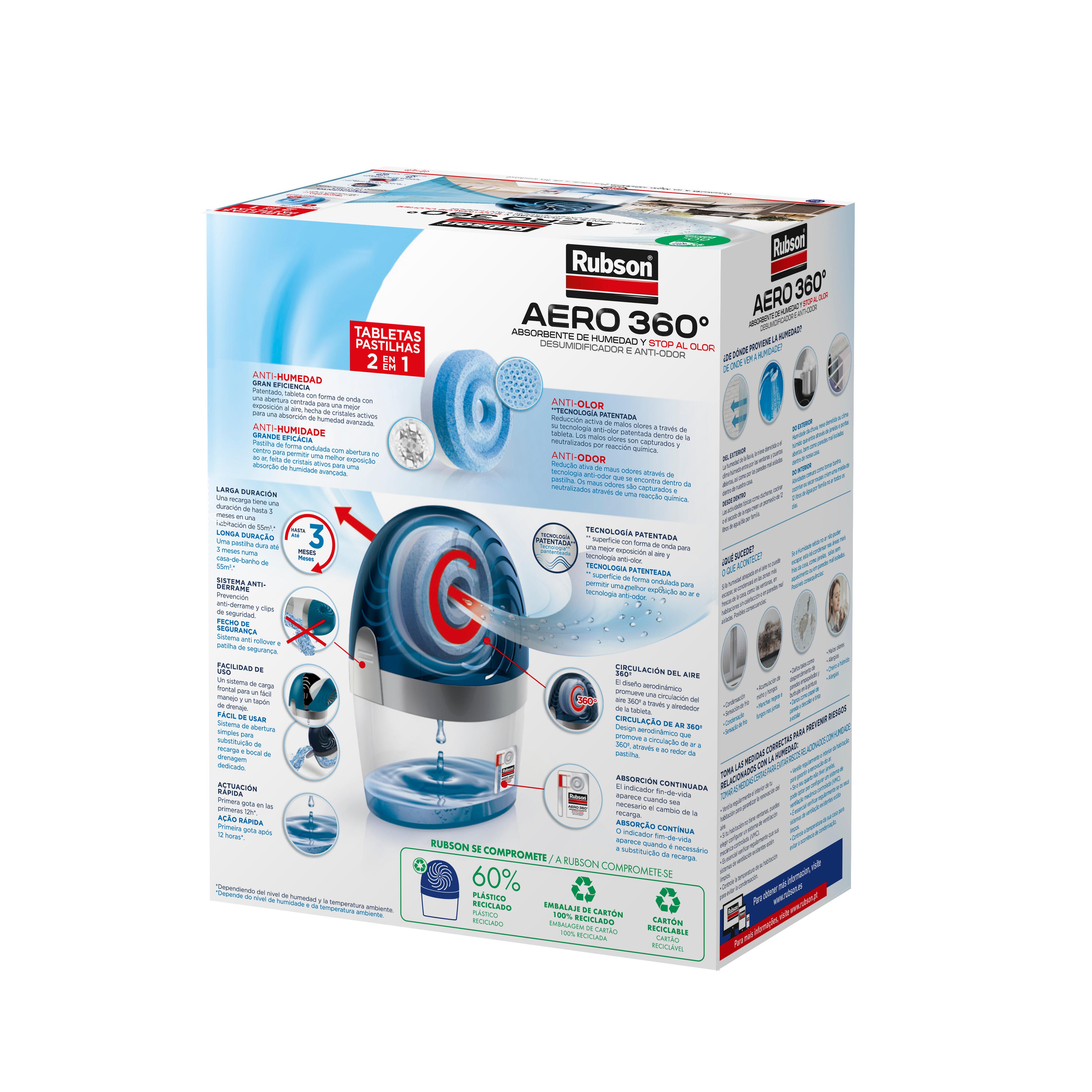 Desumidificador Rubson Aero360º com recarga 450gr neutro - 5