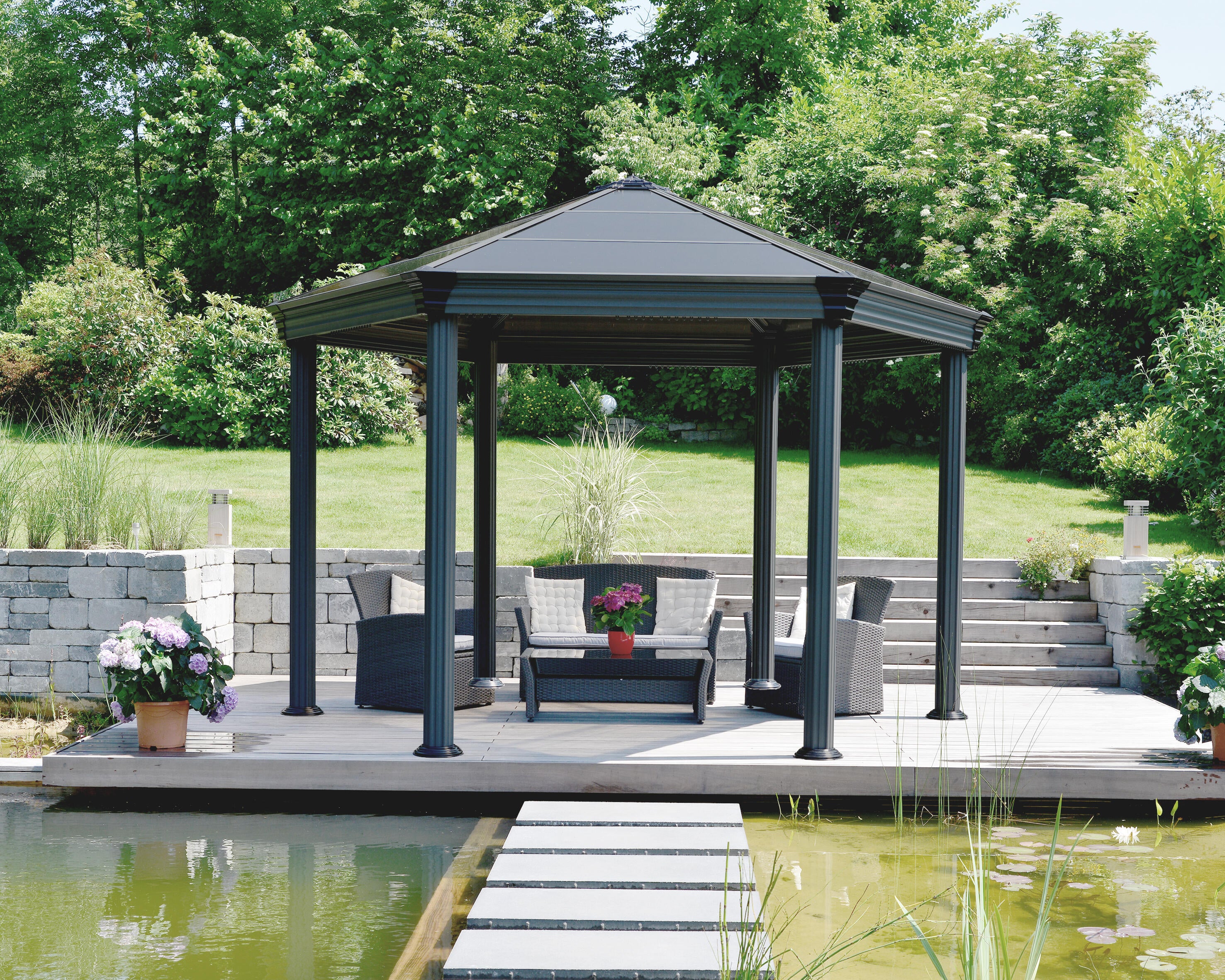 cenador de aluminio canopia by palram de 4145 x 359 cm gris
