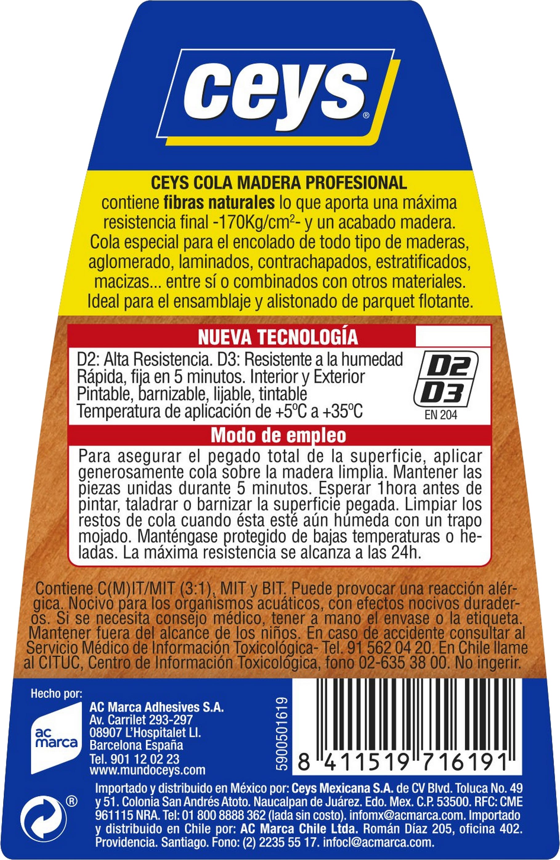 Cola Para Madera CEYS 500 Gr Blanco Para Madera Resiste A Las cola-para-madera-ceys-500-gr-blanco-para-madera-resiste-a-las