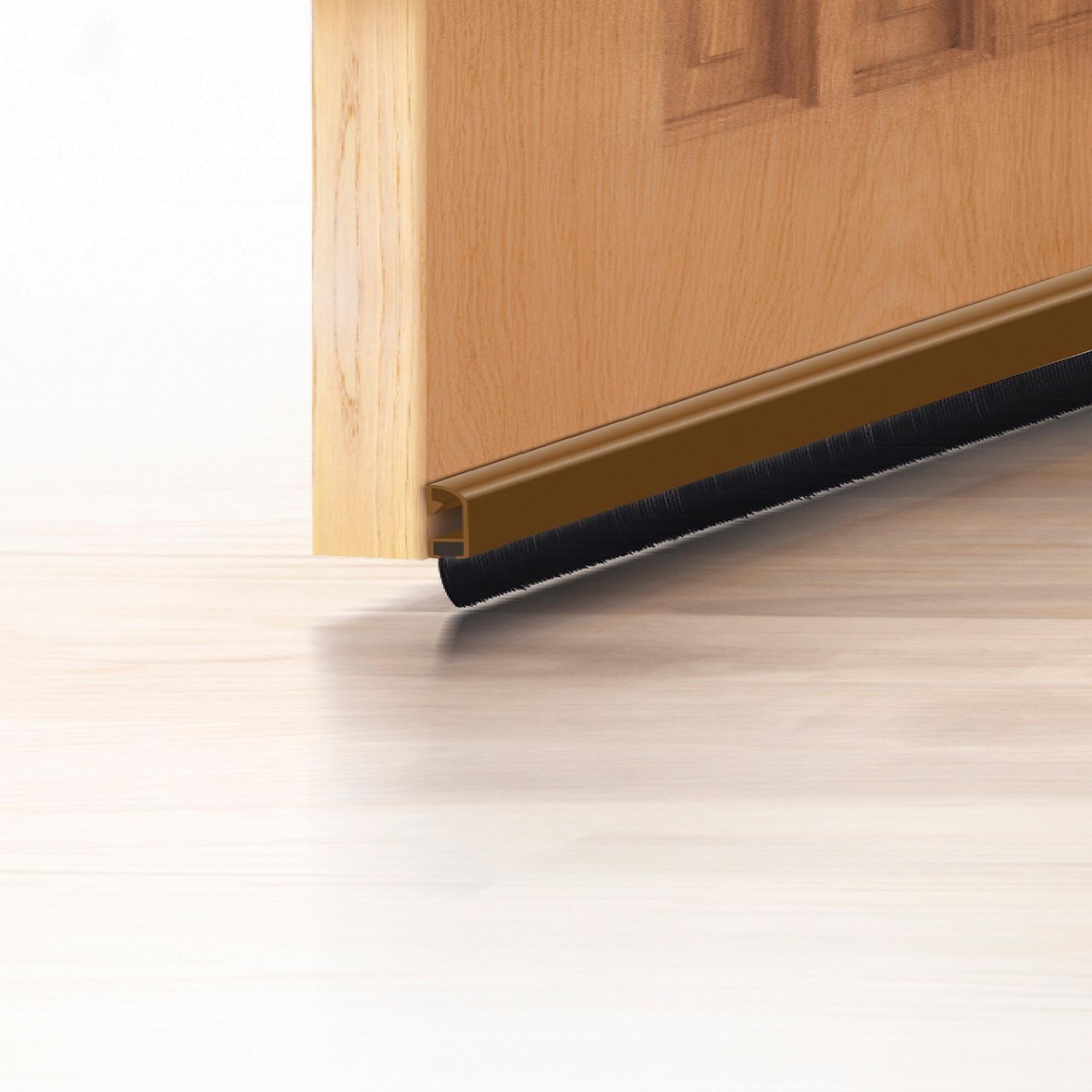 Burlete de puerta interior AXTON adhesivo cepillo en color marrón, 7 mm de espesor x 4.3 cm de altura x 100 cm de longitud. Perfil junta plano. Recortable. Tipo de instalación atornillar. - 6