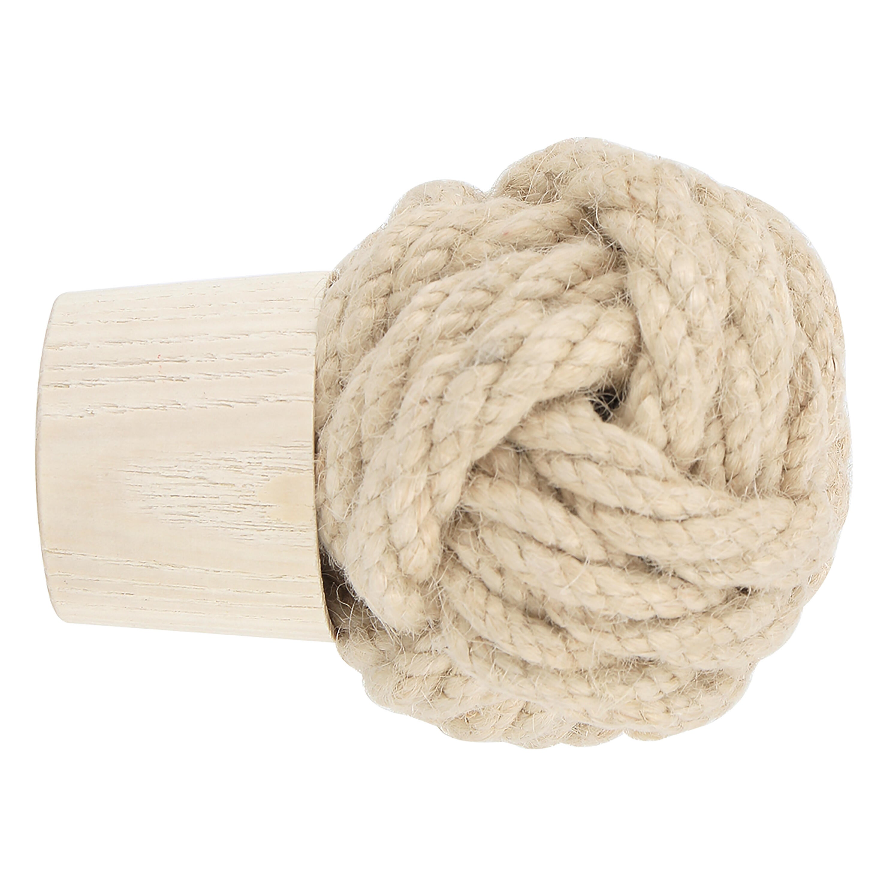 1 Terminal para barra de cortina Cuerda Bohème MOBOIS madera beige blanqueado para barra diámetro 28 mm - 4