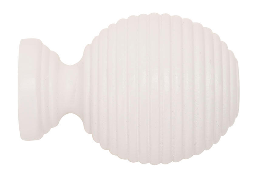 1 Terminal para barra de cortina Bola Raya Design INSPIRE madera blanco lacado para barra diámetro 28 mm - 4