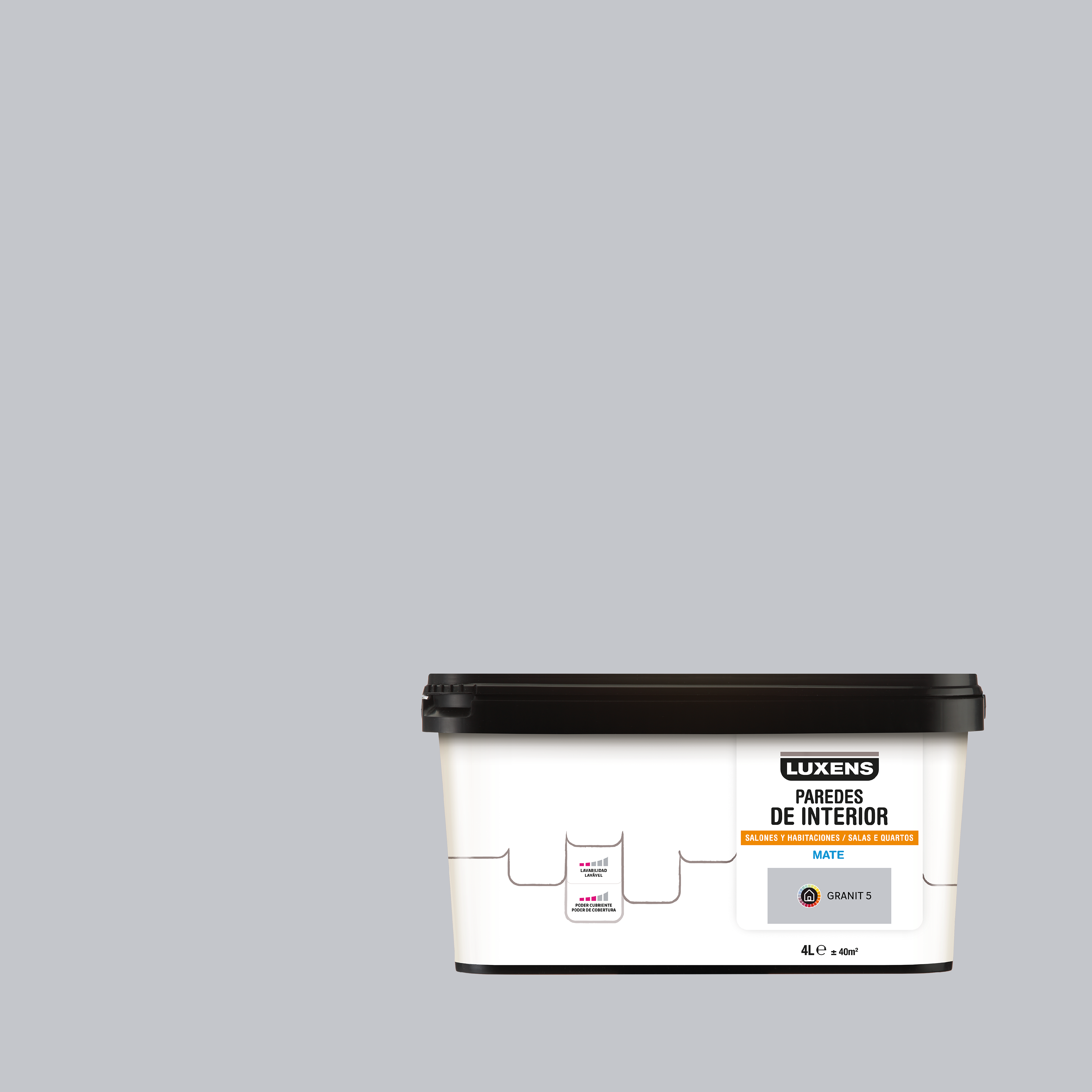 Tinta de interior mate 4L granit 5 Luxens basic - 2