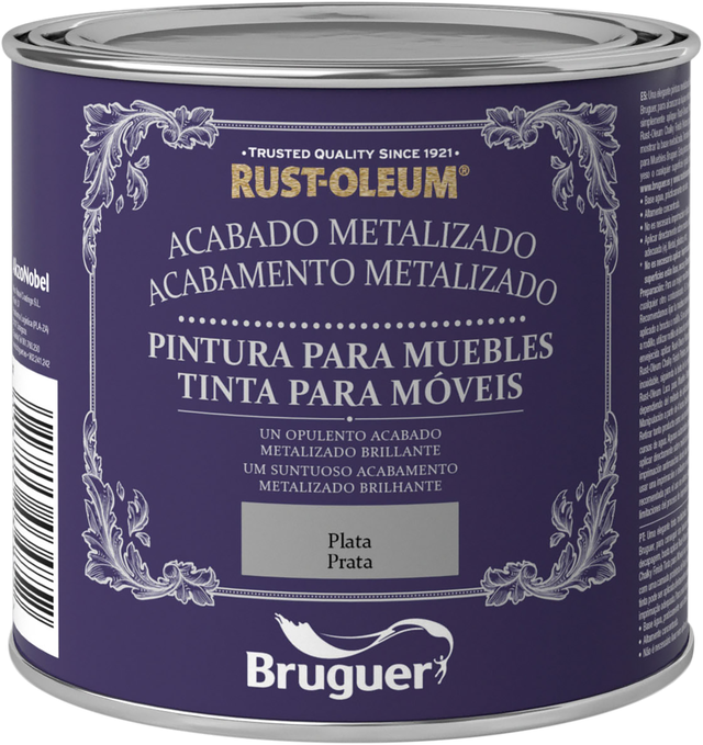 Tinta para móveis METALIZADA 0.5L PRATA