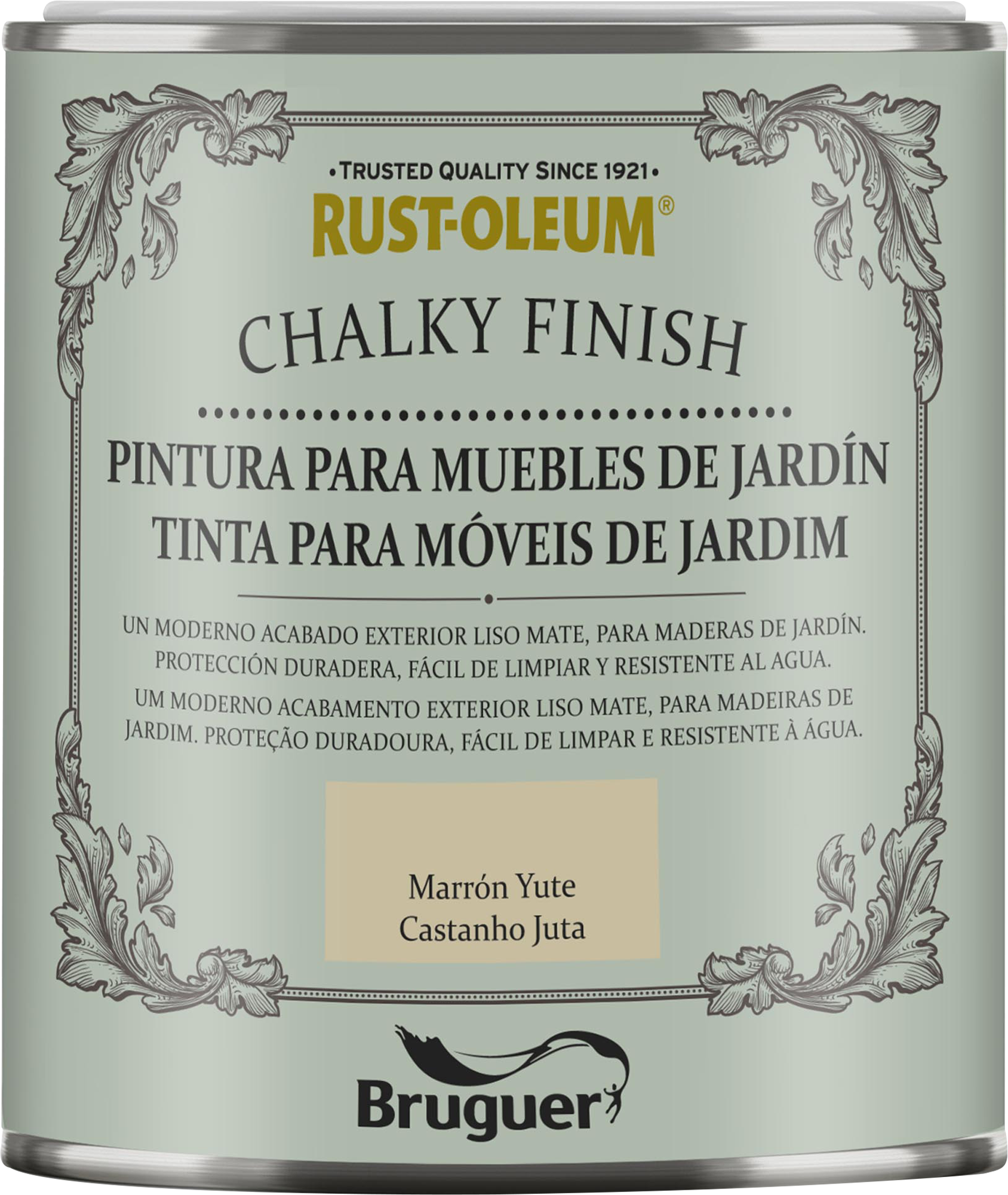 Pintura para mueble RUST-OLEUM Chalky exterior en color marrón yute mate para aplicar sobre madera 750 ml - 2
