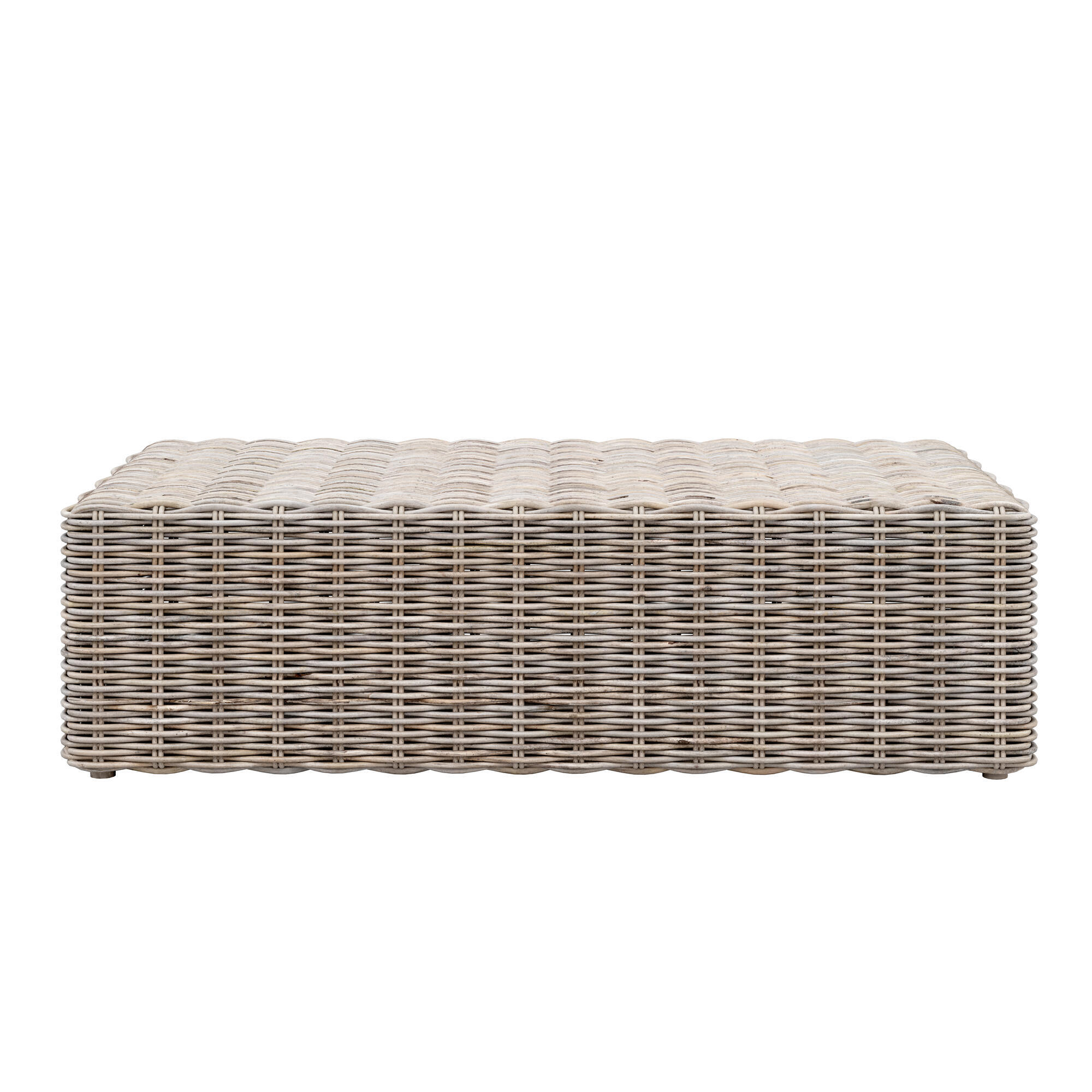 Mesa auxiliar de jardín de ratán natural barry koboo marrón de 60x32x110 cm