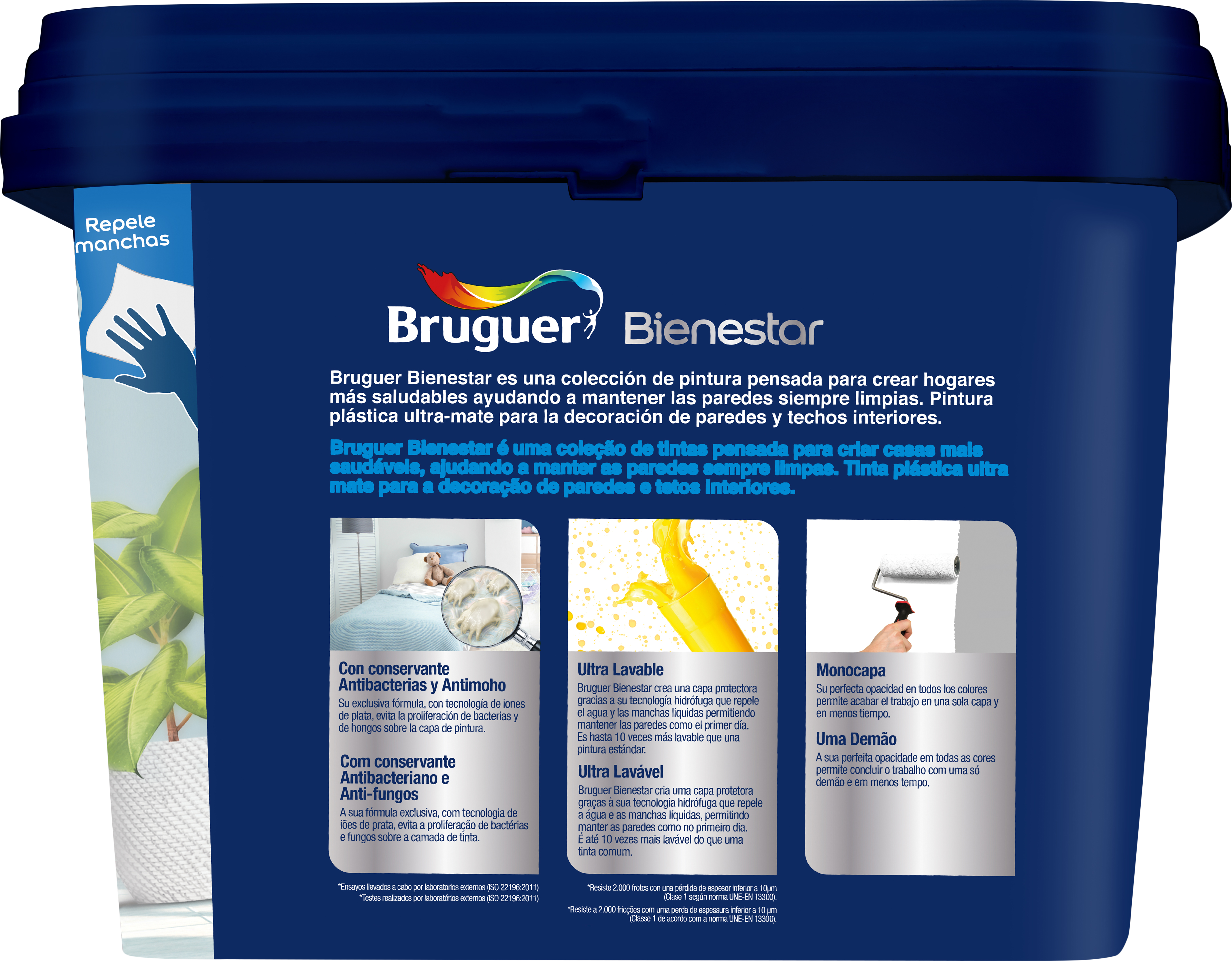 Pintura de interior Bienestar BRUGUER color gris suave mate 4L para paredes y techos - 9