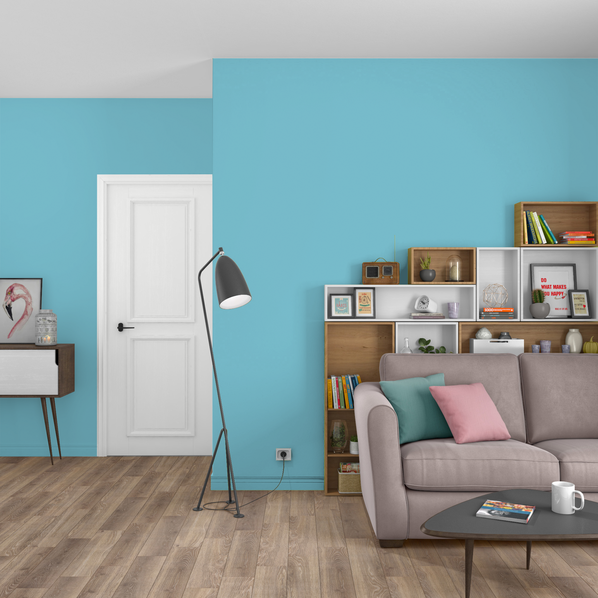 Pintura de interior salones y habitaciones LUXENS color miami 4 mate 4L para paredes y techos - 11