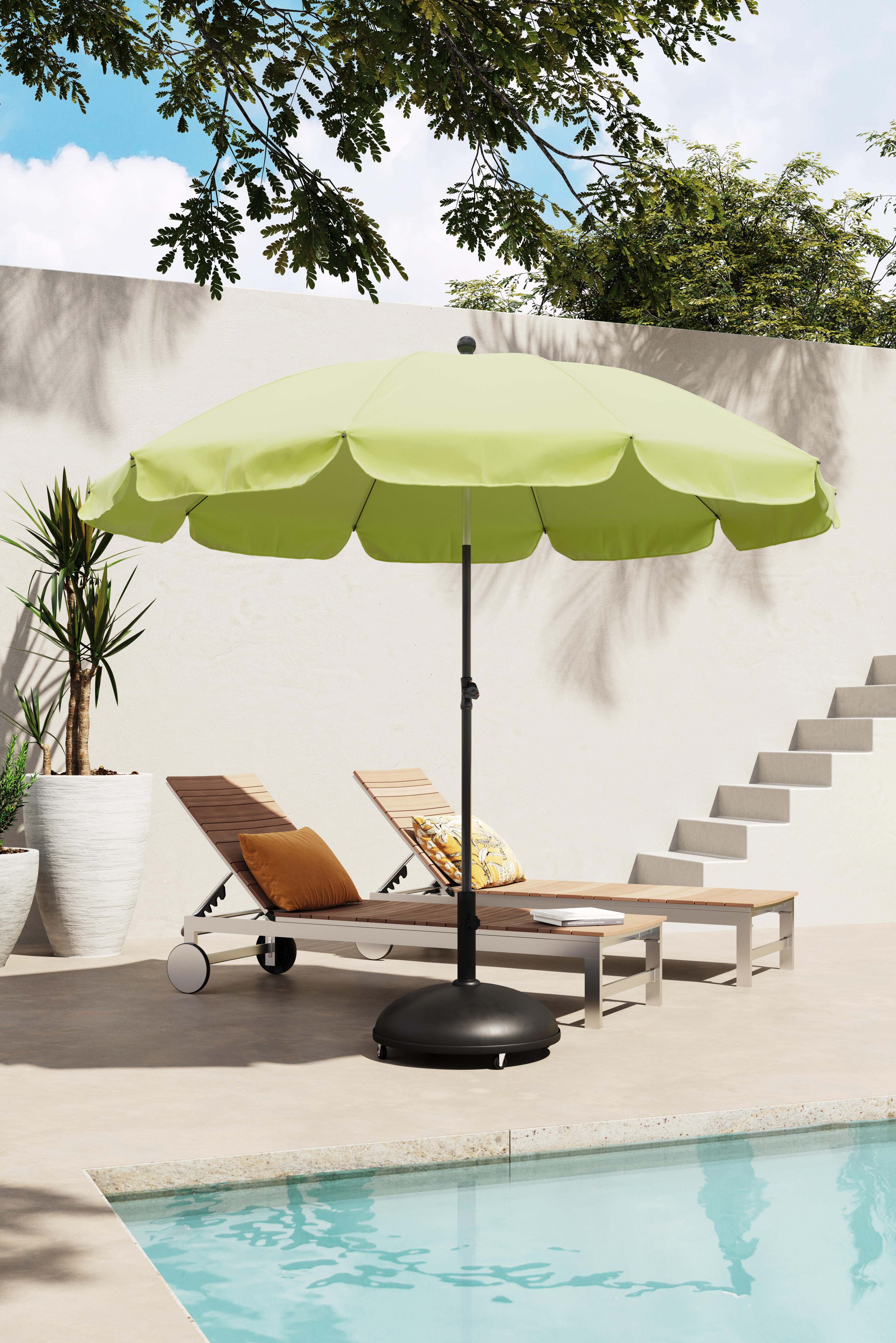 Parasol de mástil central redondo de acero COMATEX D250 verde ø 250 cm - 3