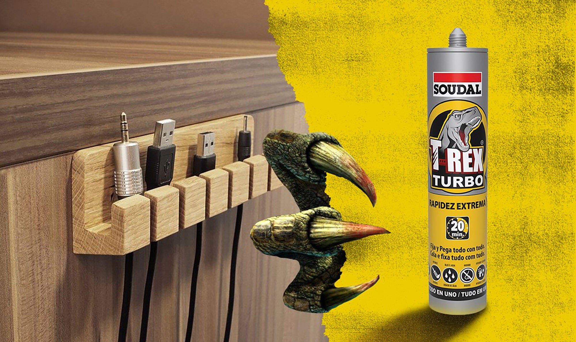 Cola e veda rapidez extrema 290 ml branco T-rex turbo - 9