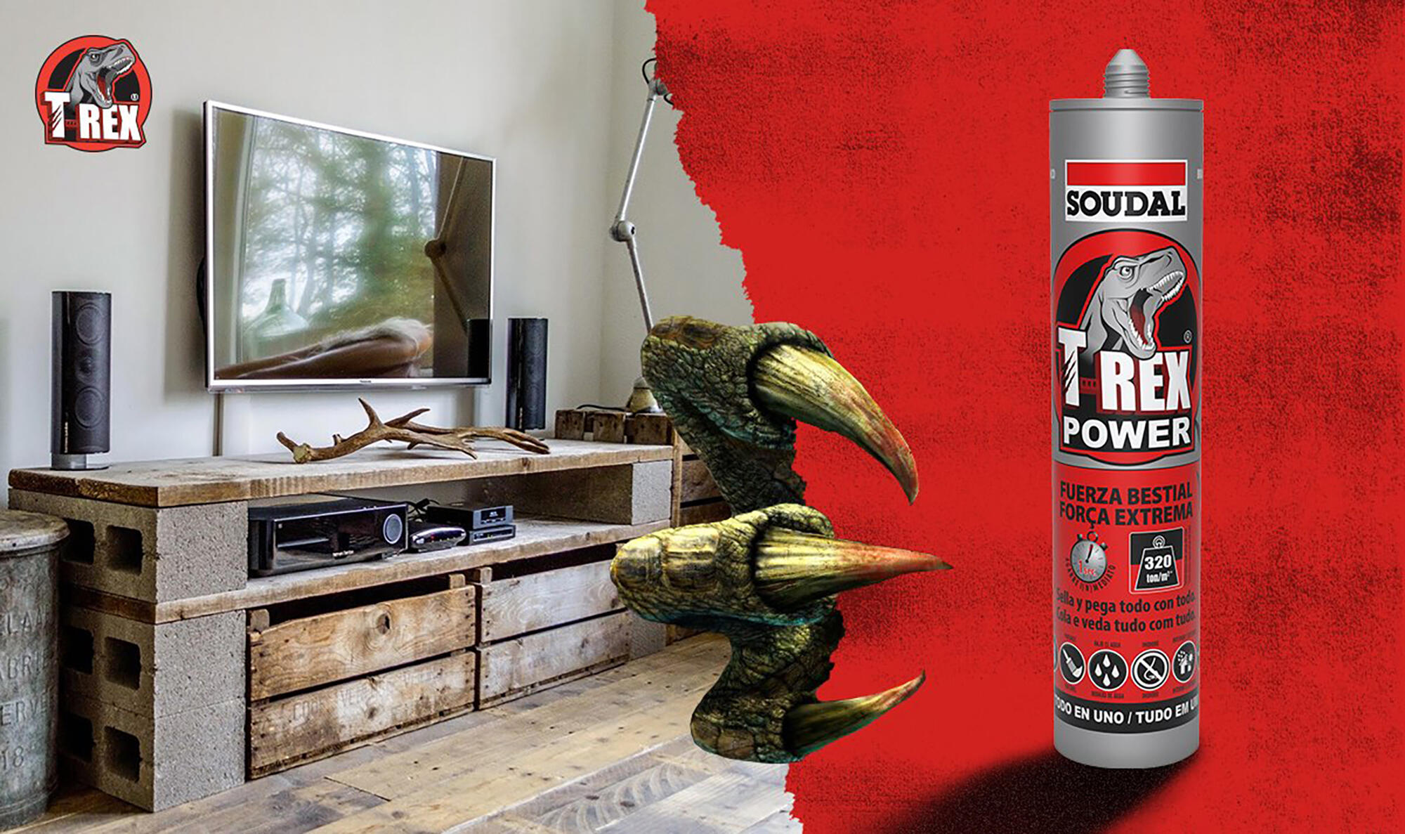 Cola e veda força extrema 290 ml branco T-rex Power - 9