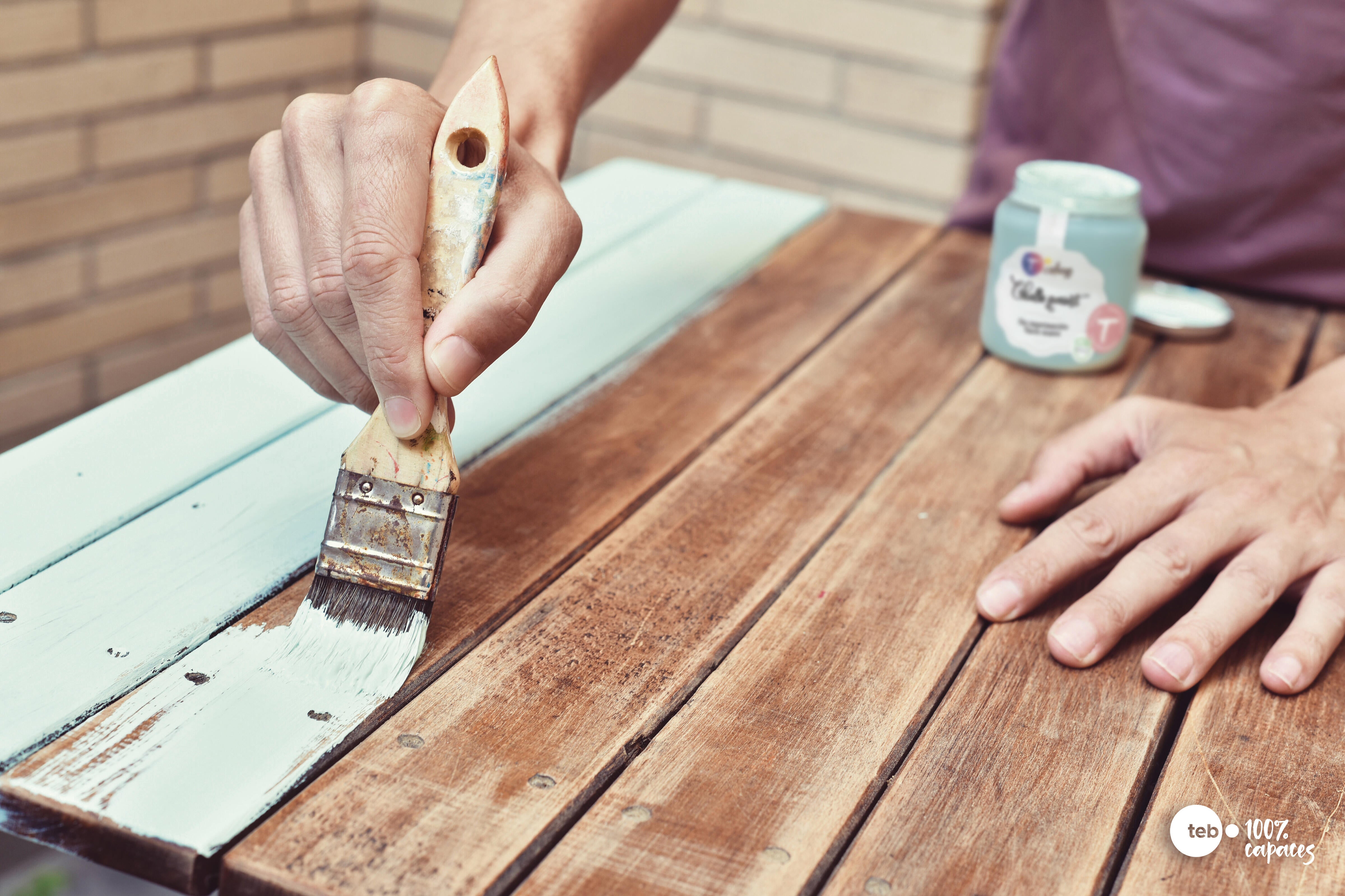 Pintura efecto tiza TCOLORS 175ml marrón piedra - 8