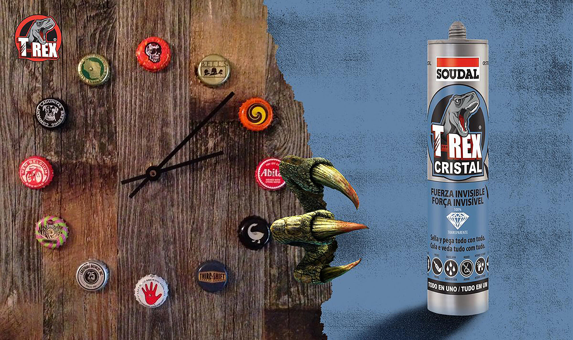 Adhesivo de montaje SOUDAL T-REX POWER 290 ml transparente para madera, hormigón, resiste a las torsiones, aplicación con pistola. Para fijar un material a una superficie. - 8