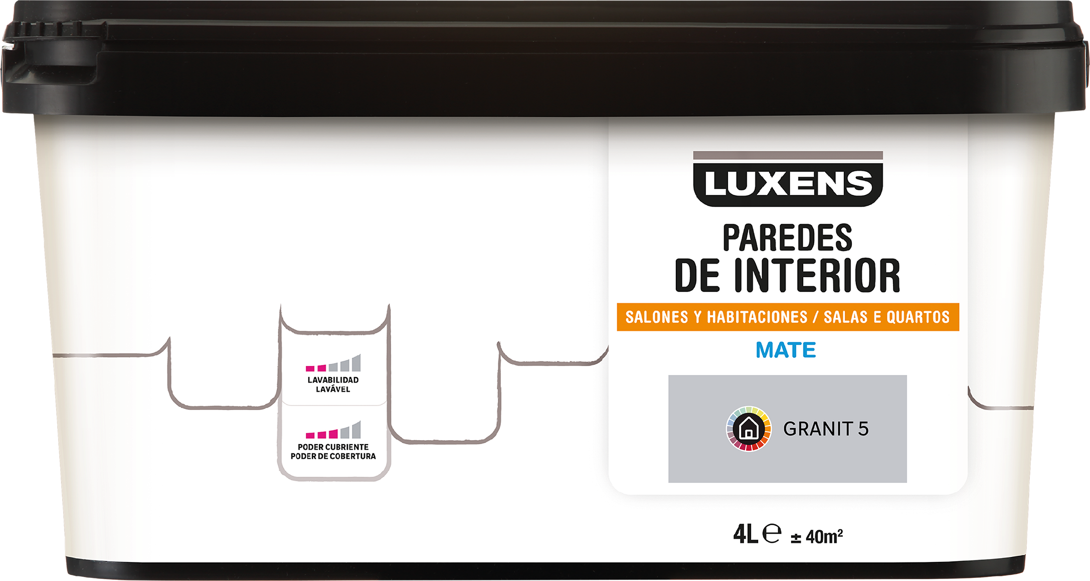 Tinta de interior mate 4L granit 5 Luxens basic - 3