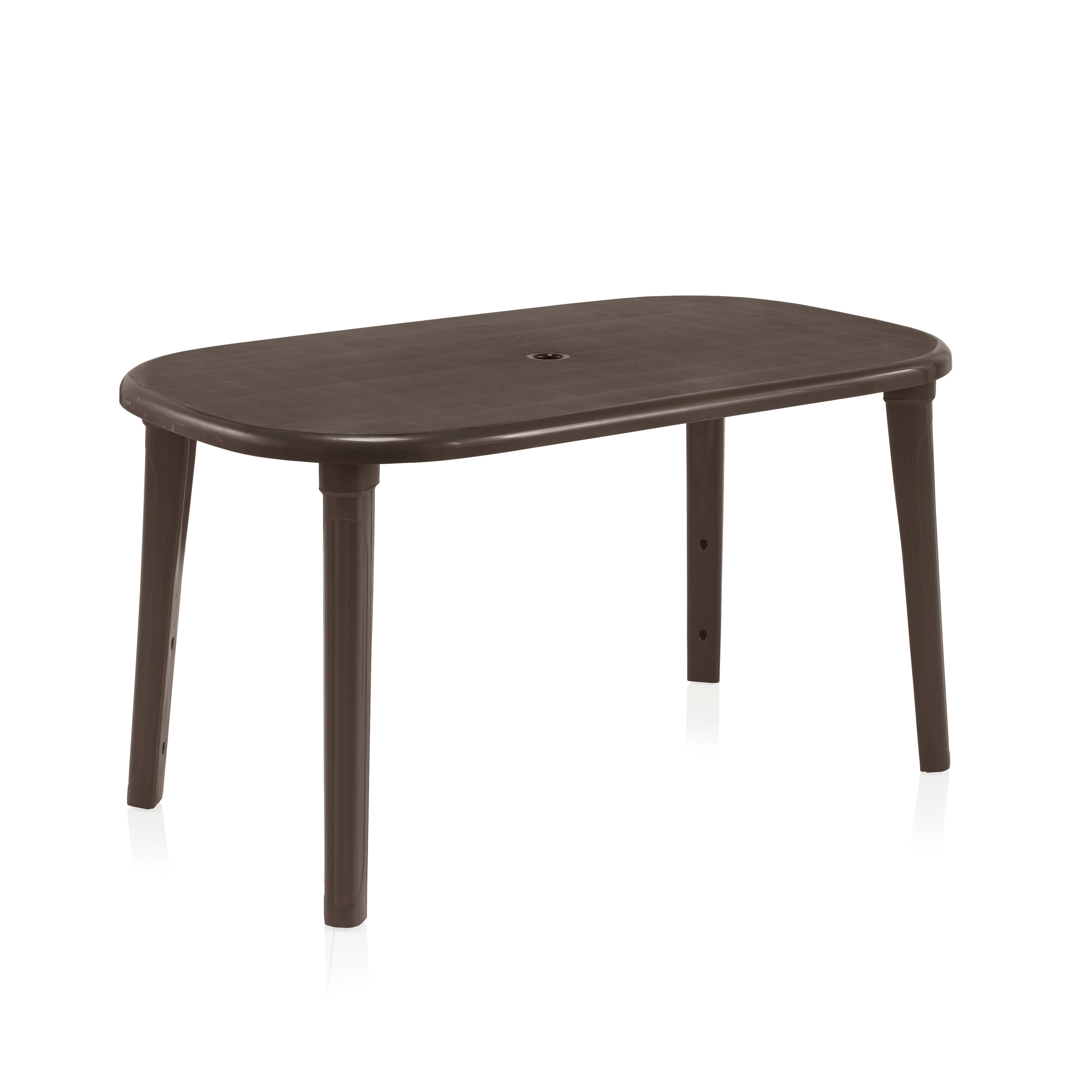 Mesa de jardín de polipropileno cancun marrón de 83x140x80 cm