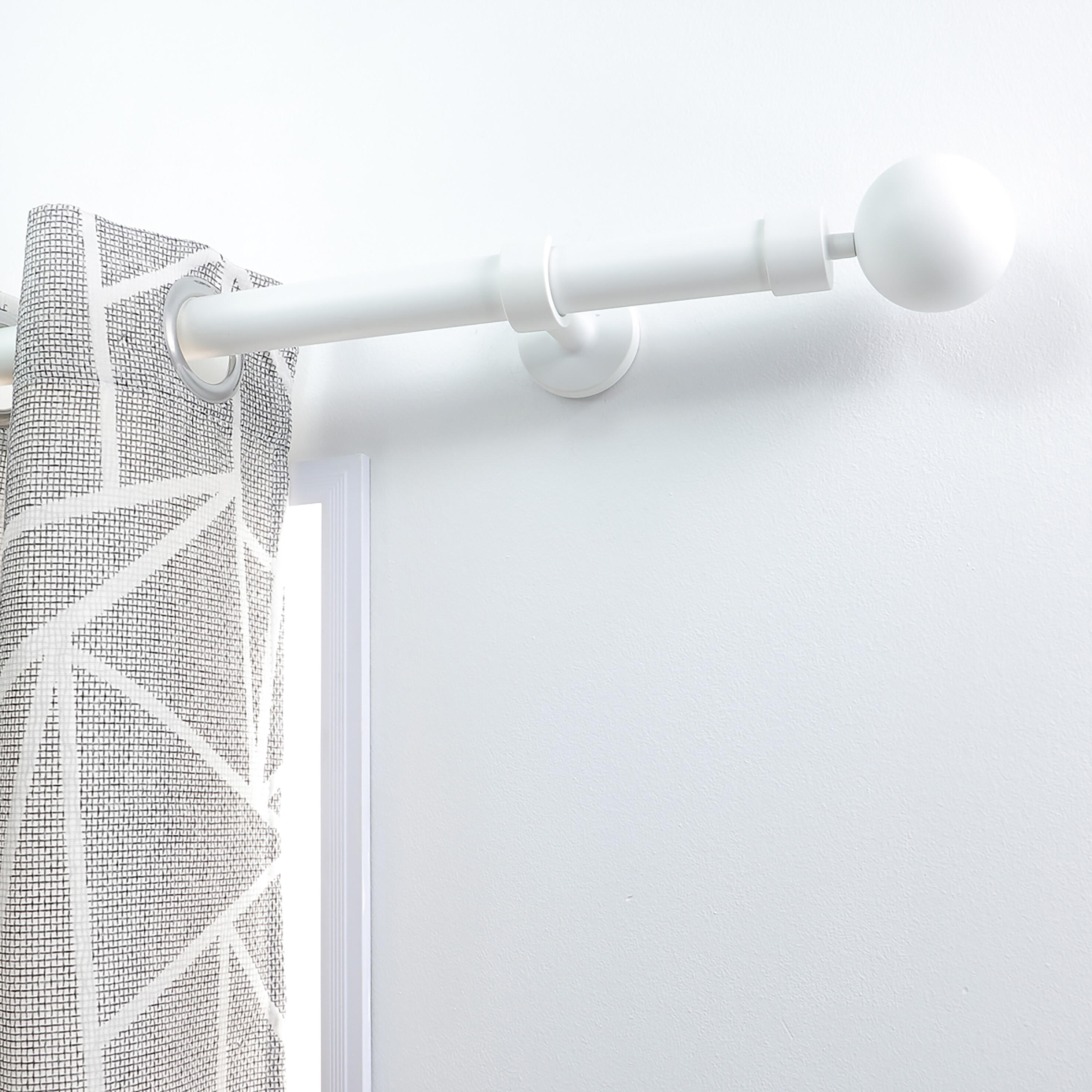 1 Soporte a pared para barra diámetro 28 mm Design MOBOIS acero blanco mate pintado fijo 6 cm - 2