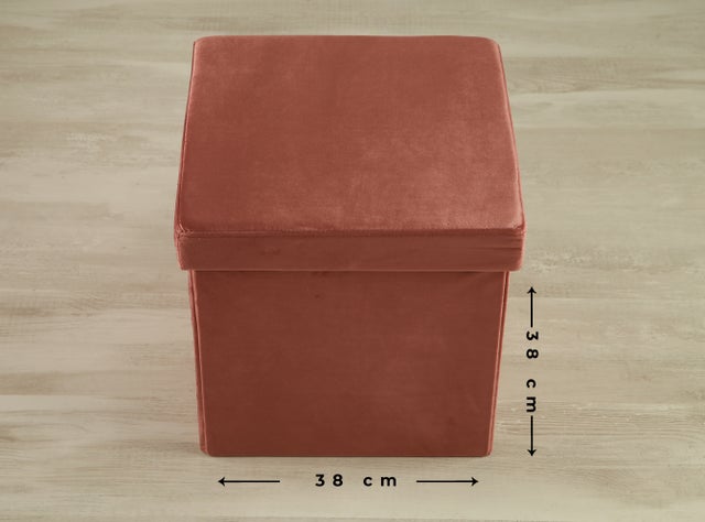 Puff VELUDO 38X38CM ROSA