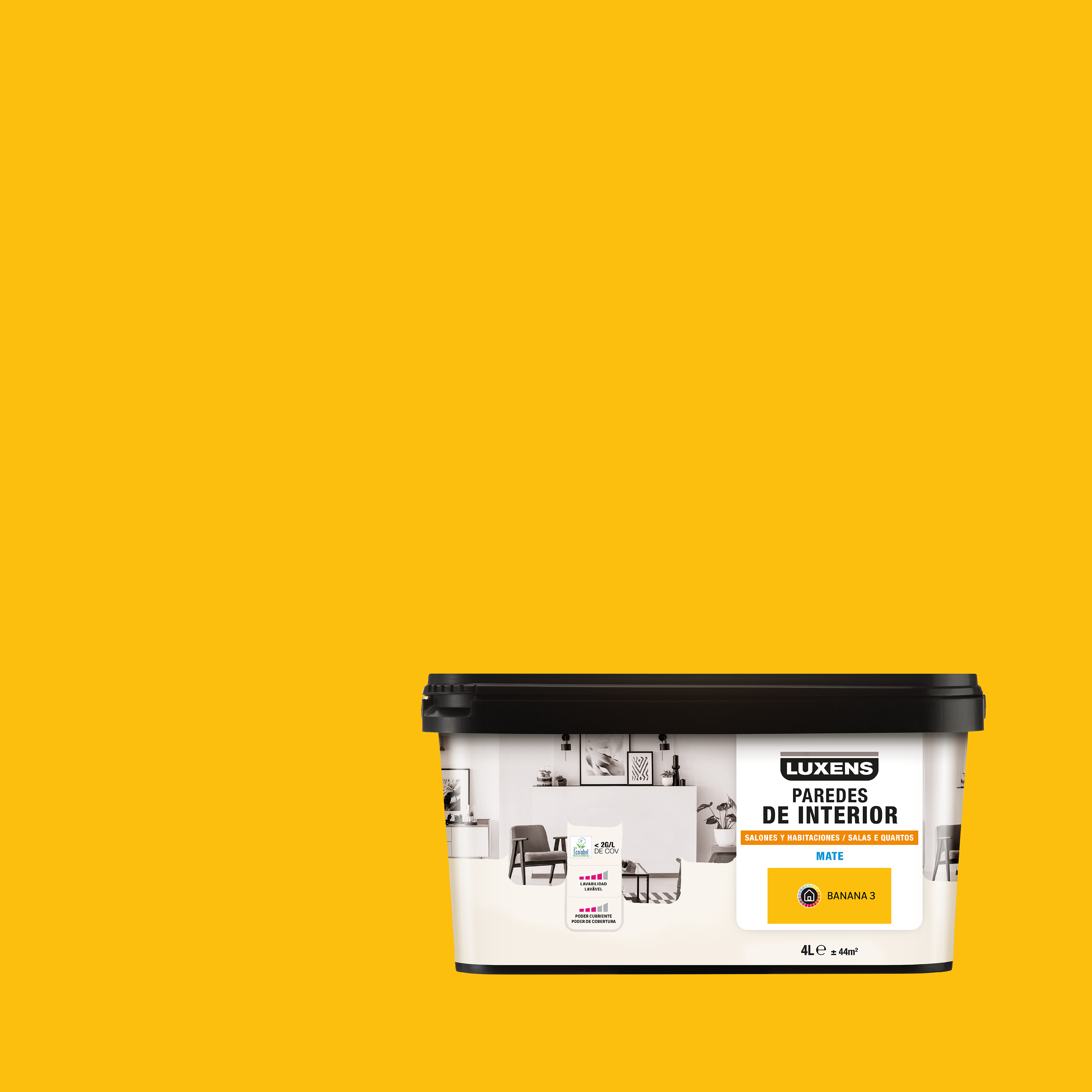 Tinta de interior decorativa LUXENS MATE 4L BANANA 3 - 2