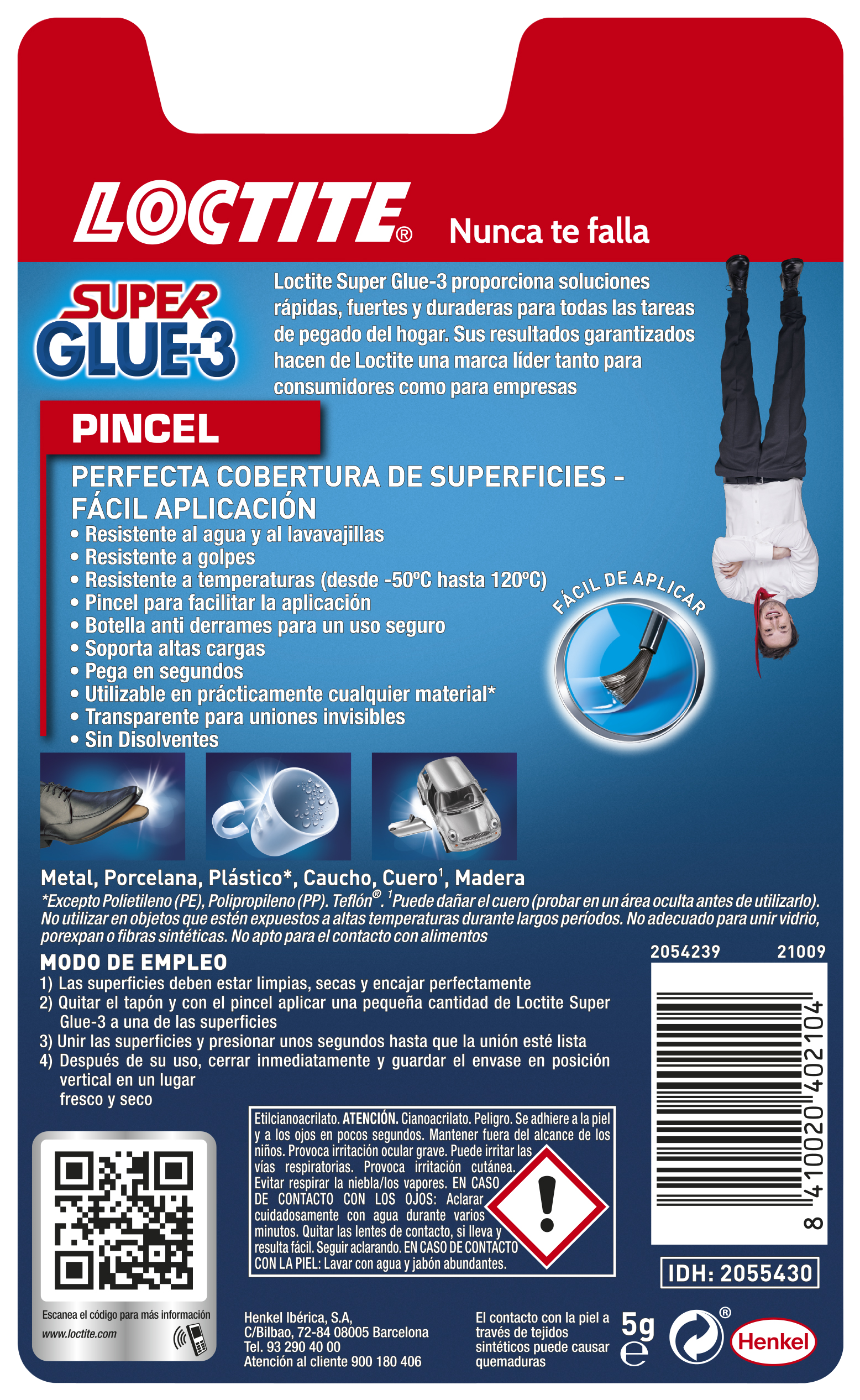 Super cola 3 UNIVERSAL LÍQUIDA PINCEL LOCTITE 5GR - 6