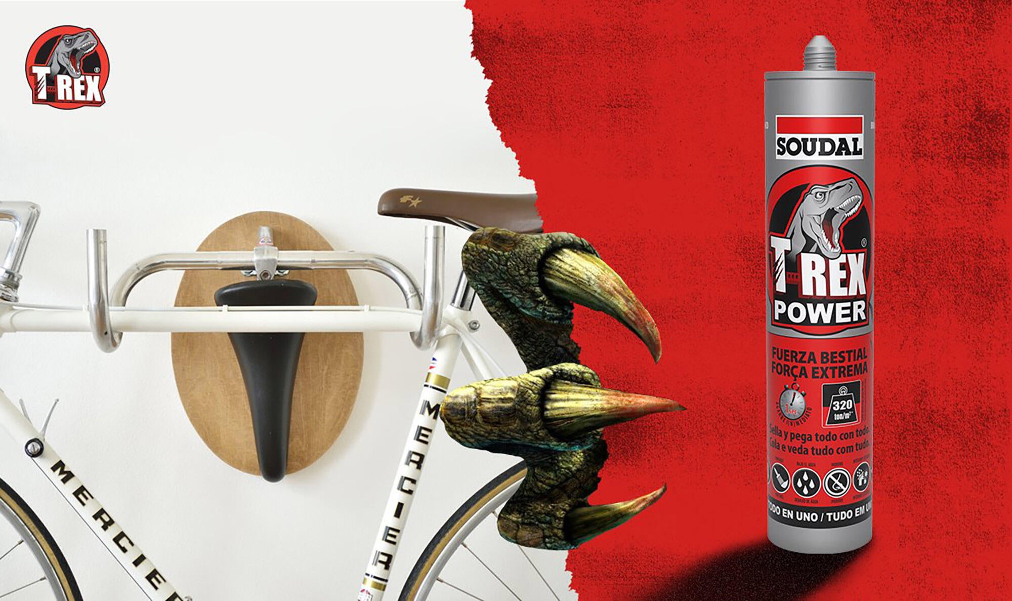 Cola e veda força extrema 290 ml branco T-rex Power - 5