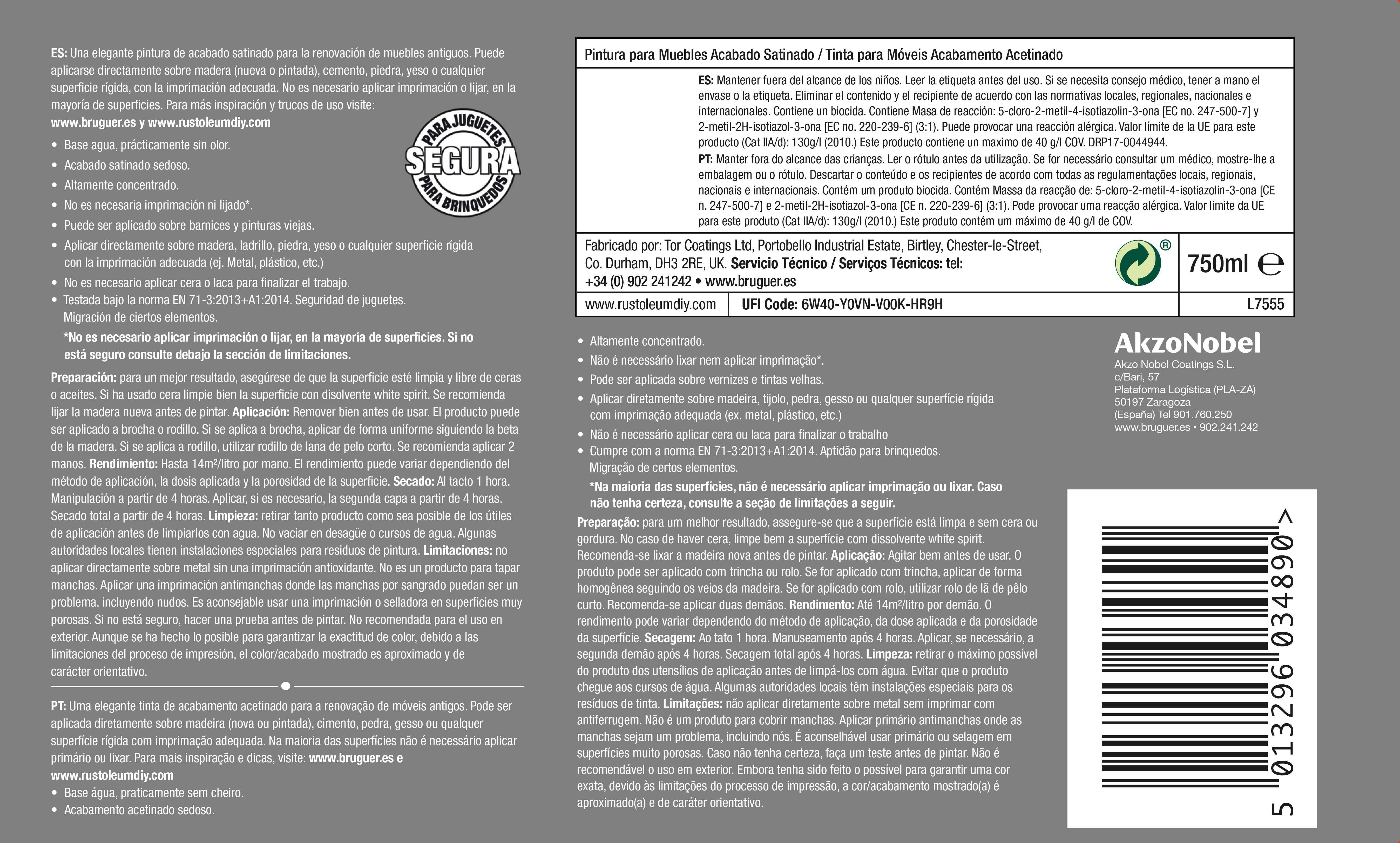 Tinta para móveis ACETINADA 0.75L BRANCOALGODAO - 3