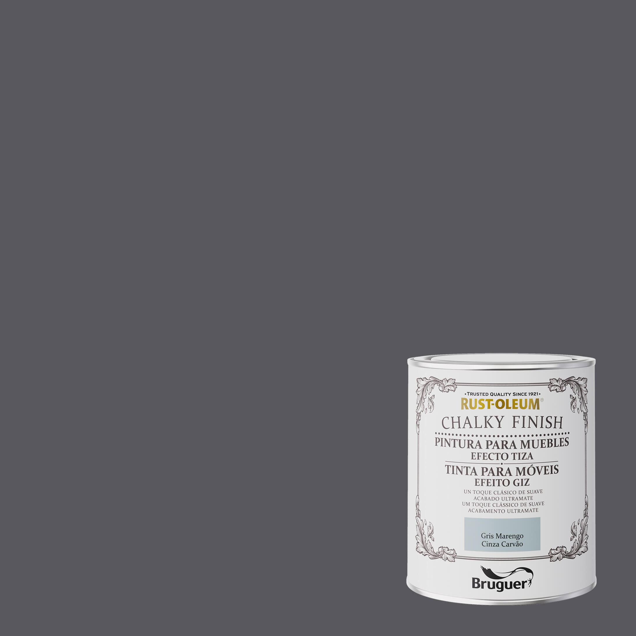 Pintura a la tiza chalky finish rust-oleum 750 ml gris marengo