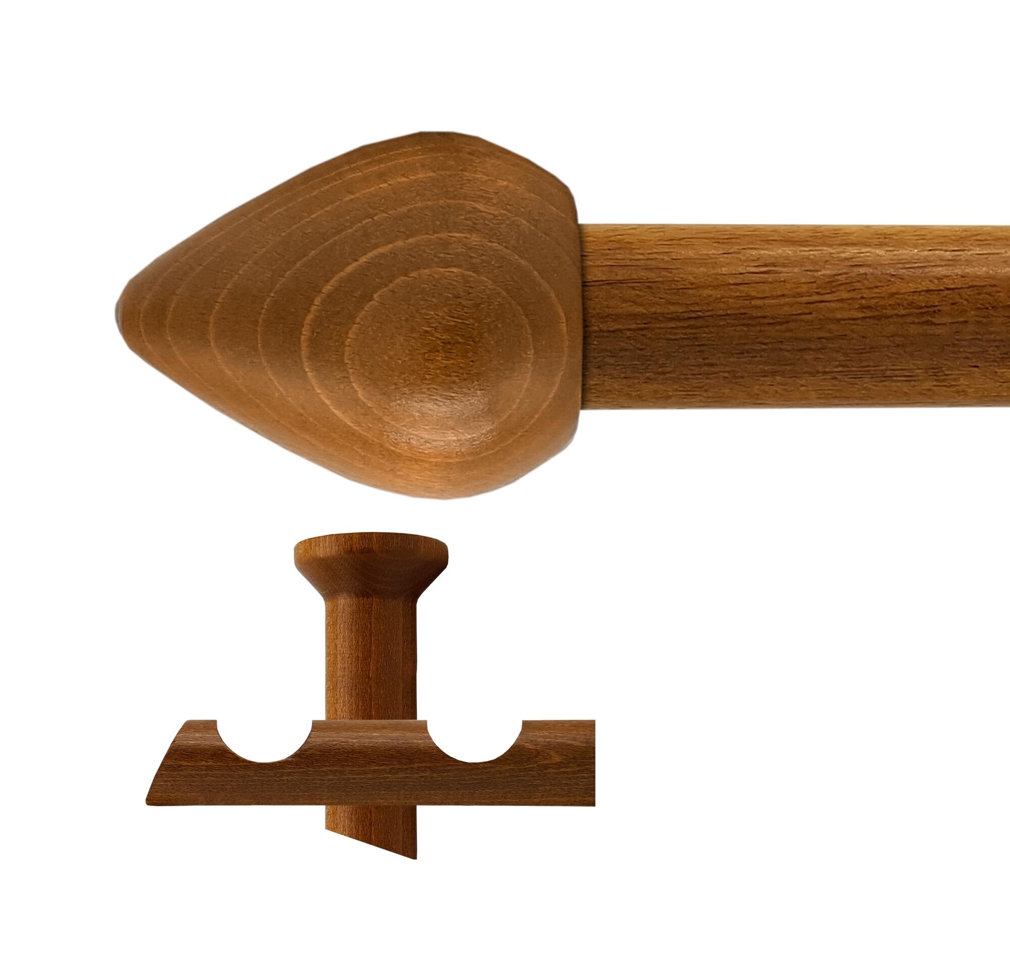 Kit 2 barras madera ø 20mm seta roble 150cm s/anillas techo