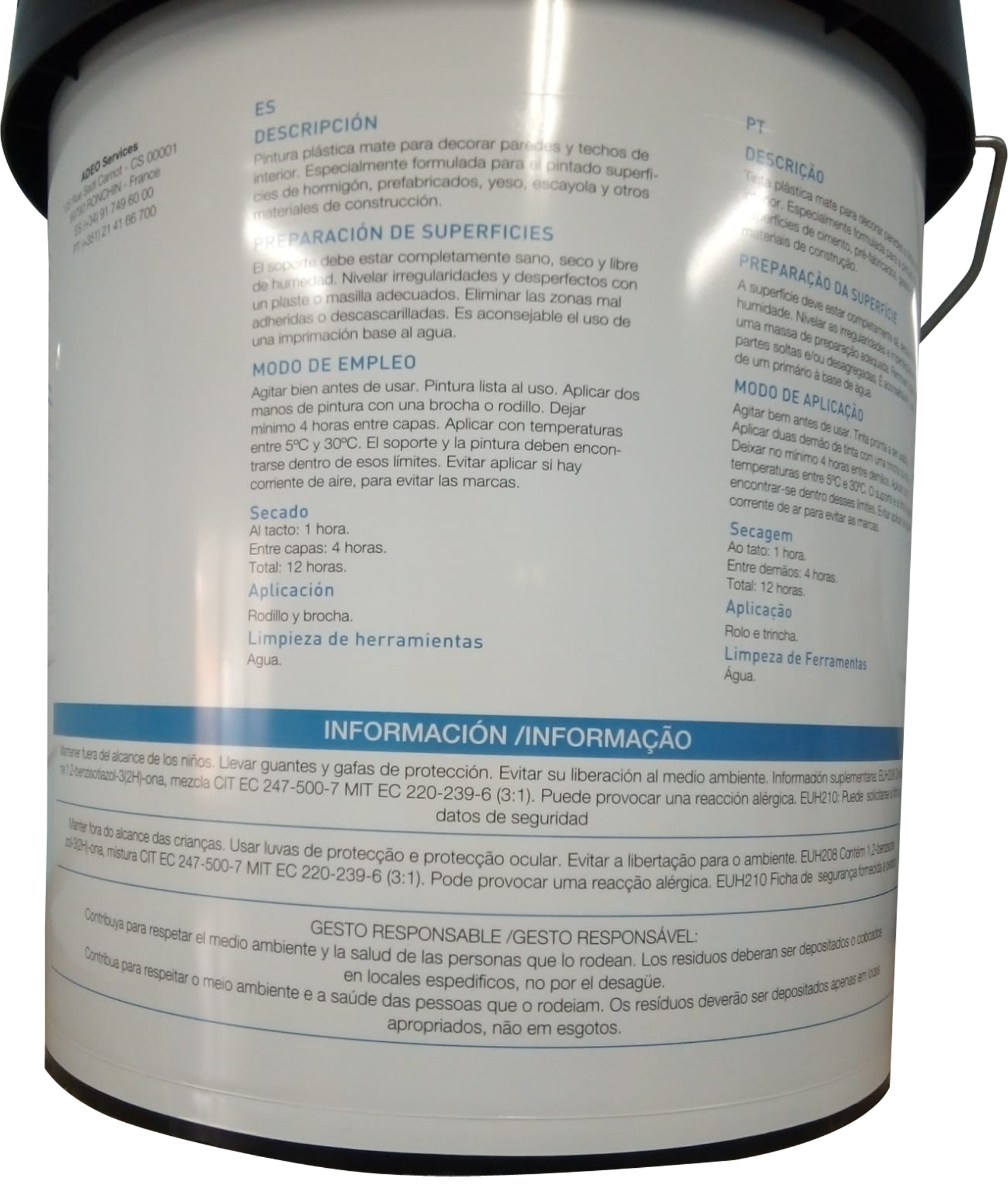 Pintura de interior CPP color blanco mate 4L para paredes y techos - 2