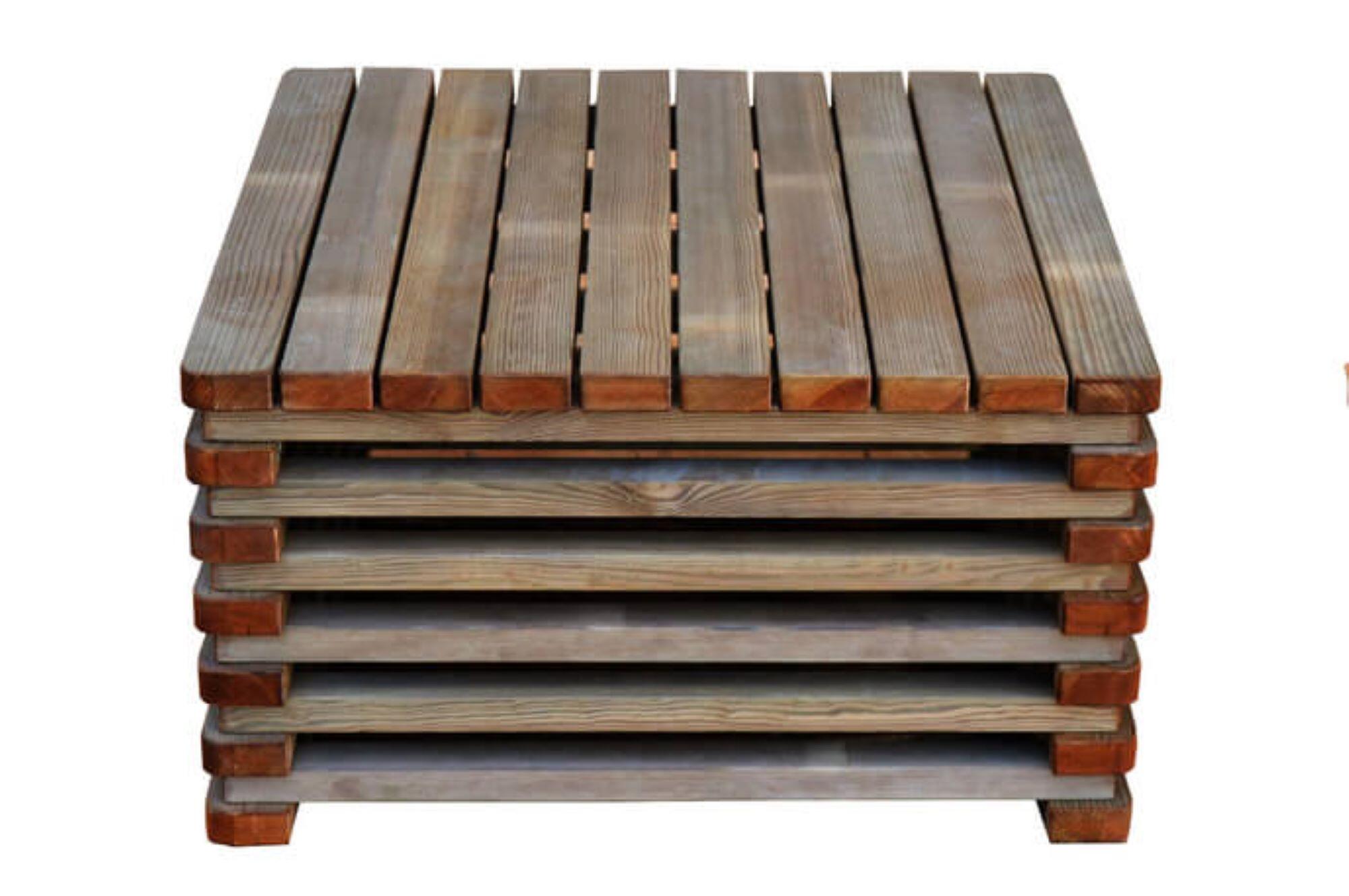 mesa auxiliar de madera maciza relax marron de 76x42x76 cm