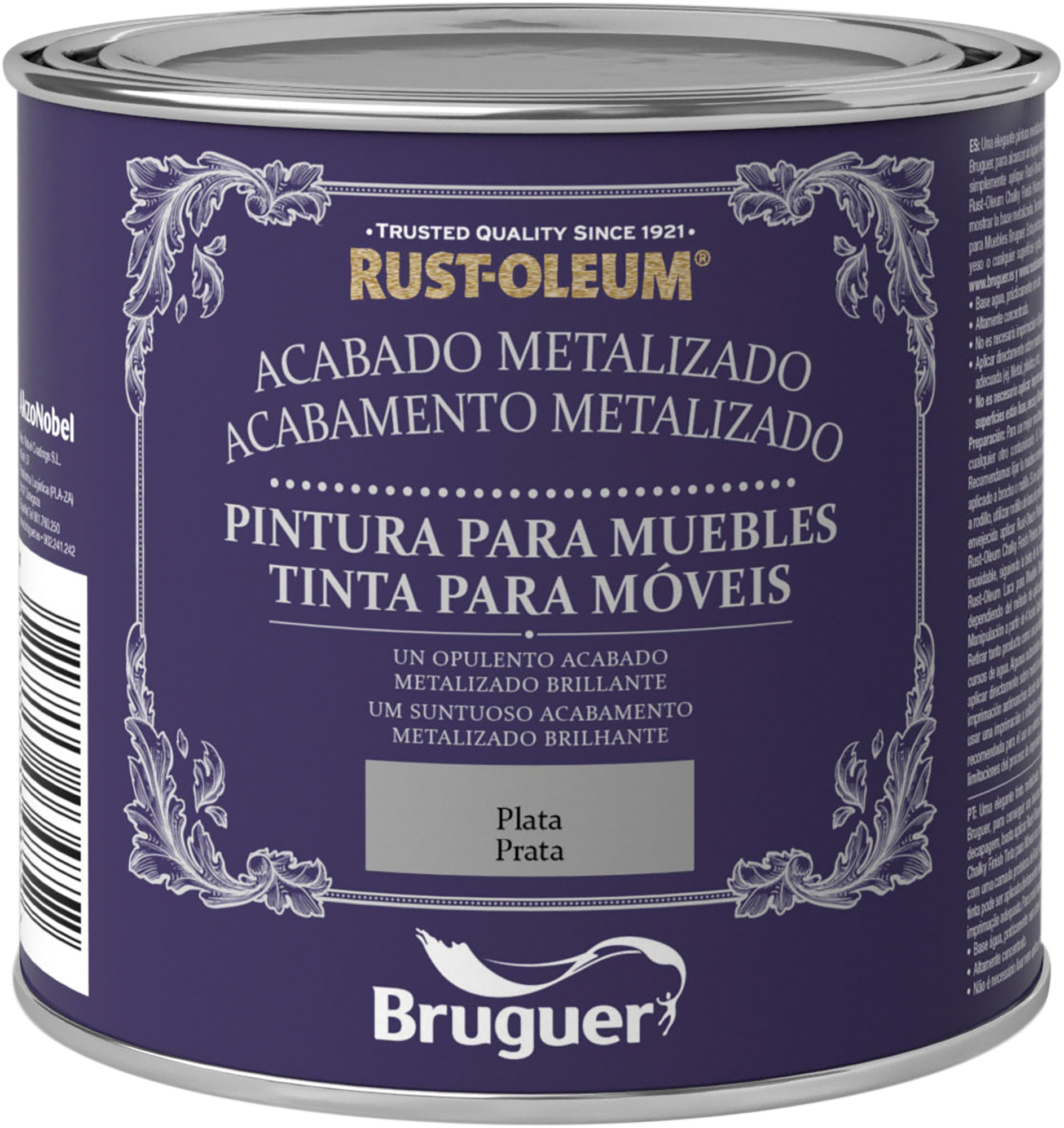 Pintura para muebles efecto metalizado RUST-OLEUM 125 ml plata - 2